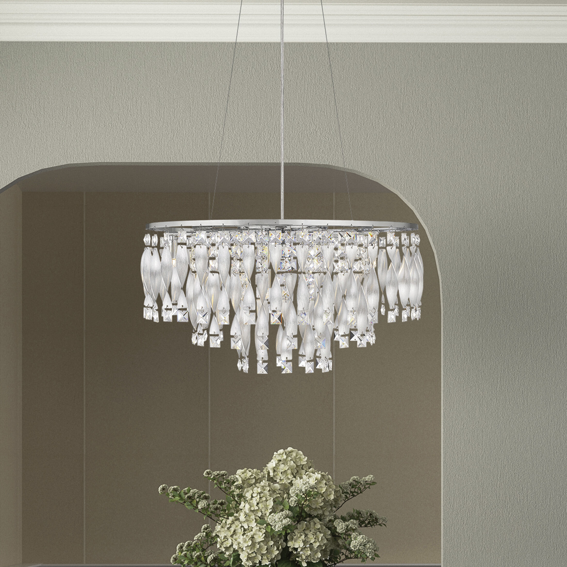 Twinkle 6 Light 24 inch Polished Chrome Pendant Ceiling Light