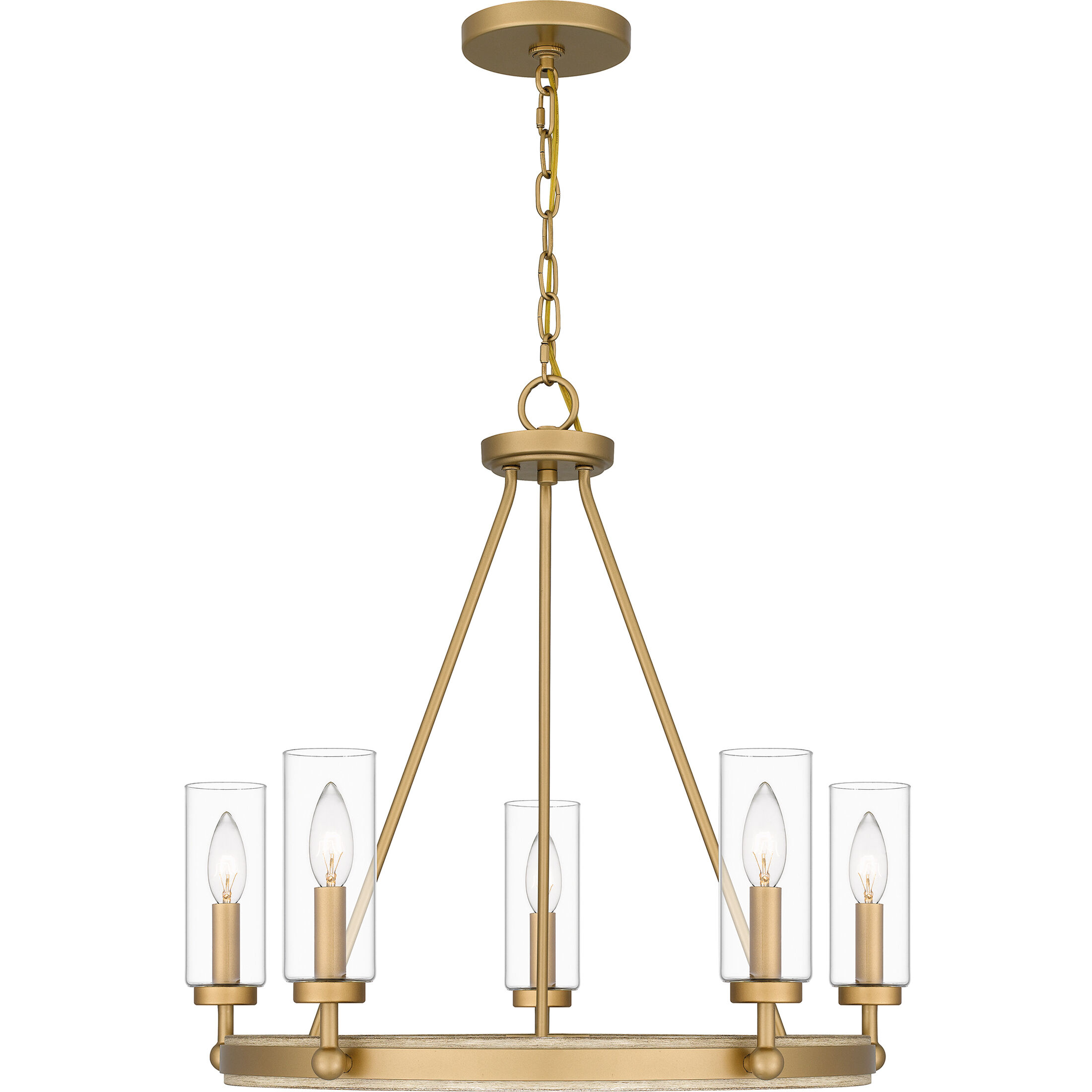 Kelleher 5 Light 24 inch Nouveau Painted Weathered Brass Chandelier Ceiling Light
