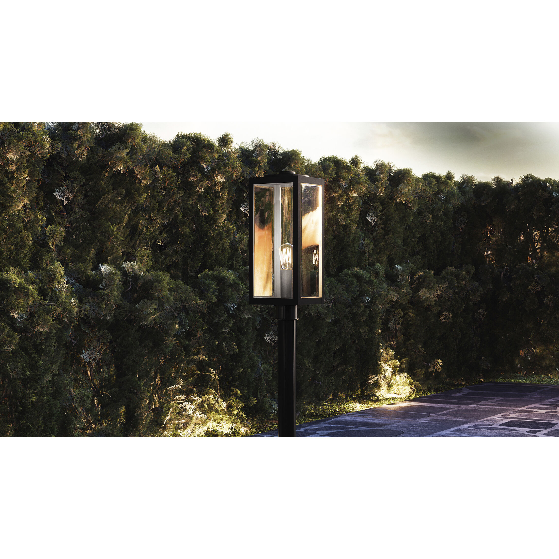 Westover 1 Light 21 inch Earth Black Outdoor Post Lantern