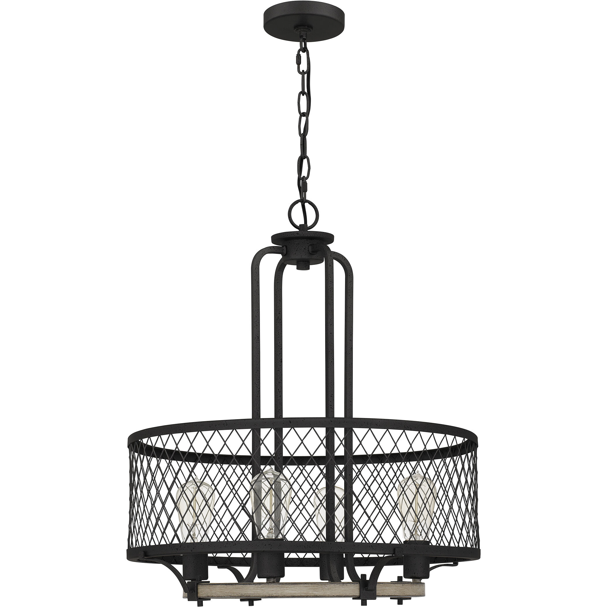 Benton 4 Light 20.75 inch Distressed Iron Pendant Ceiling Light