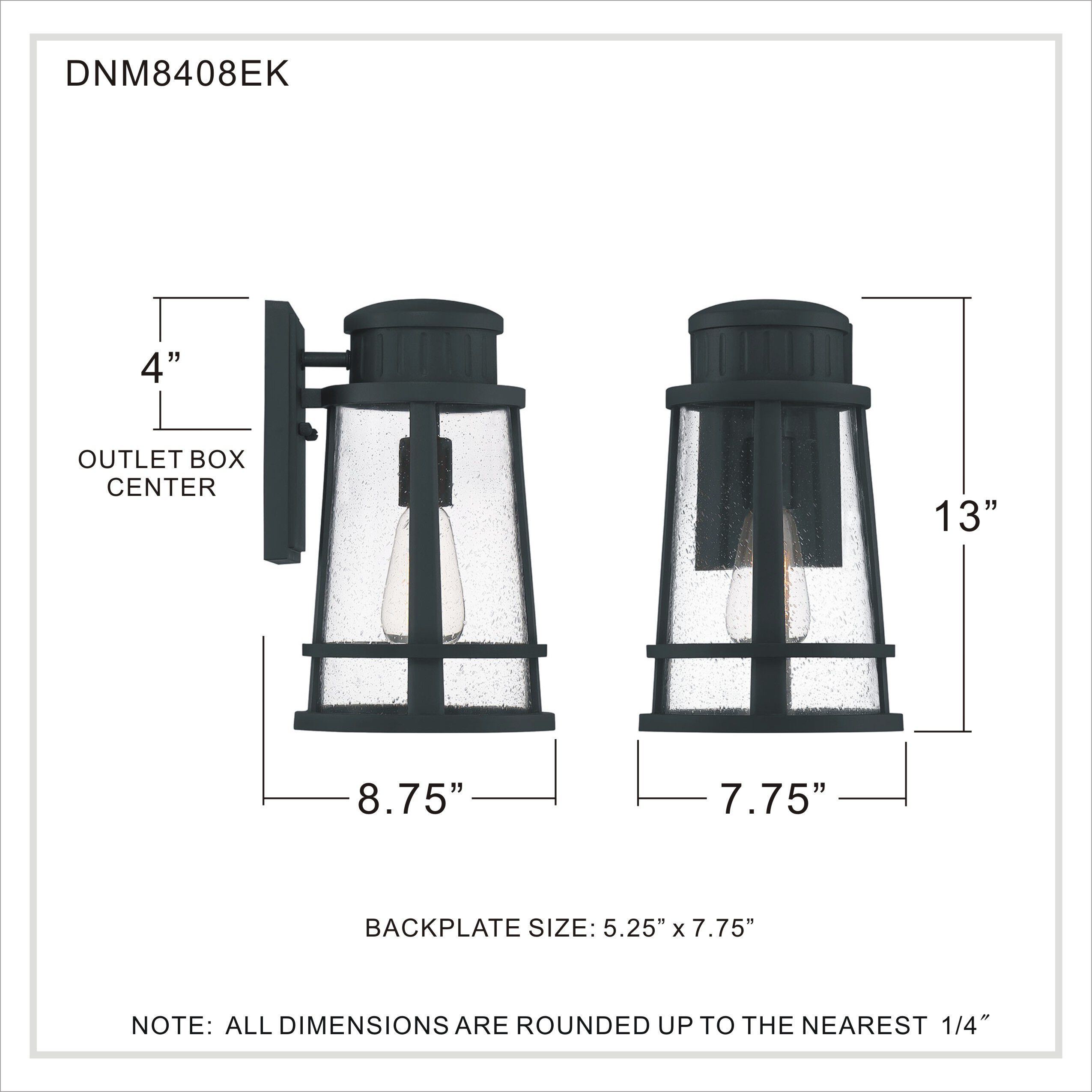 Dunham 1 Light 13 inch Earth Black Outdoor Wall Lantern