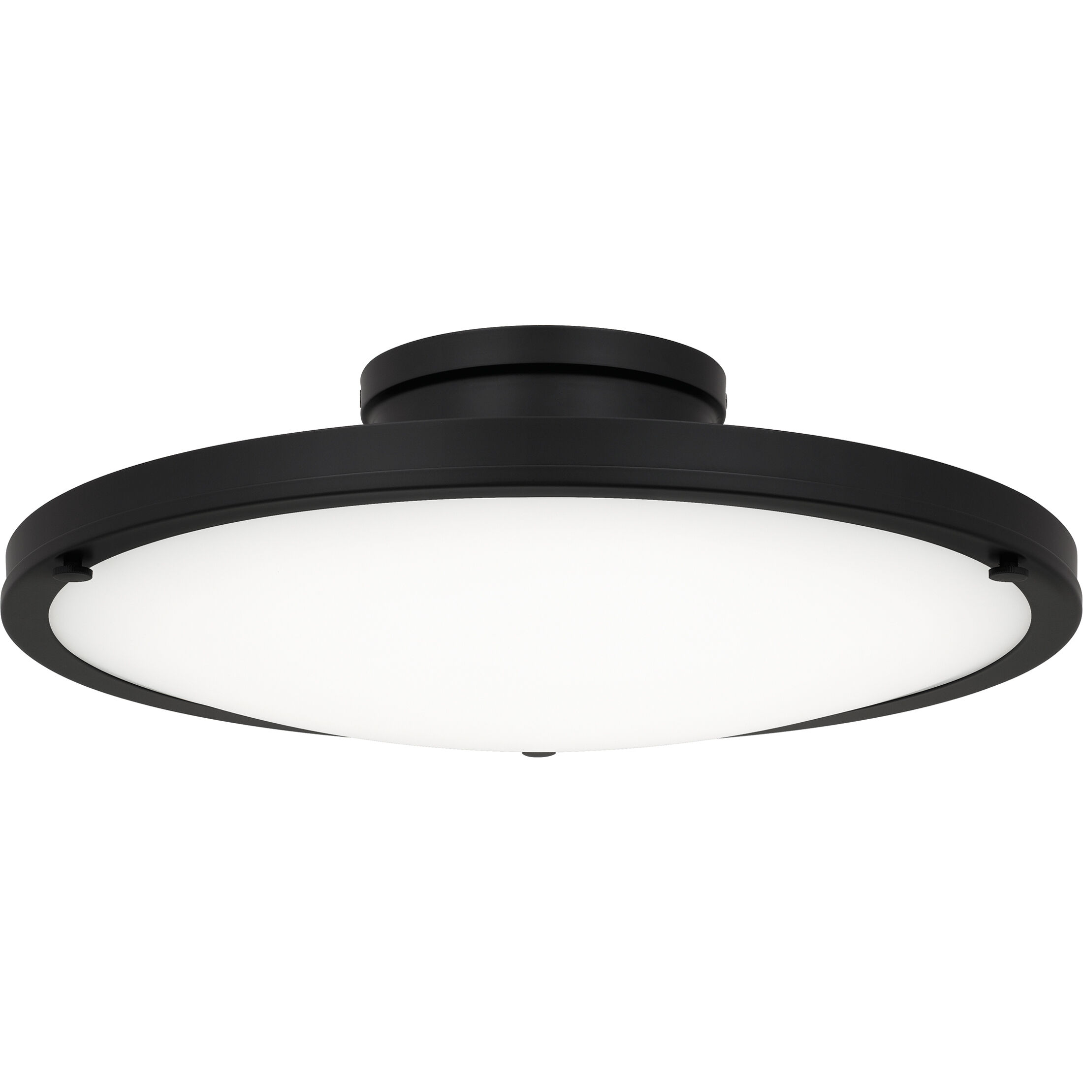 Donne LED 15.75 inch Matte Black Semi-Flush Mount Ceiling Light, Medium