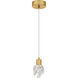 Skye LED 5 inch Brushed Gold Mini Pendant Ceiling Light, Small