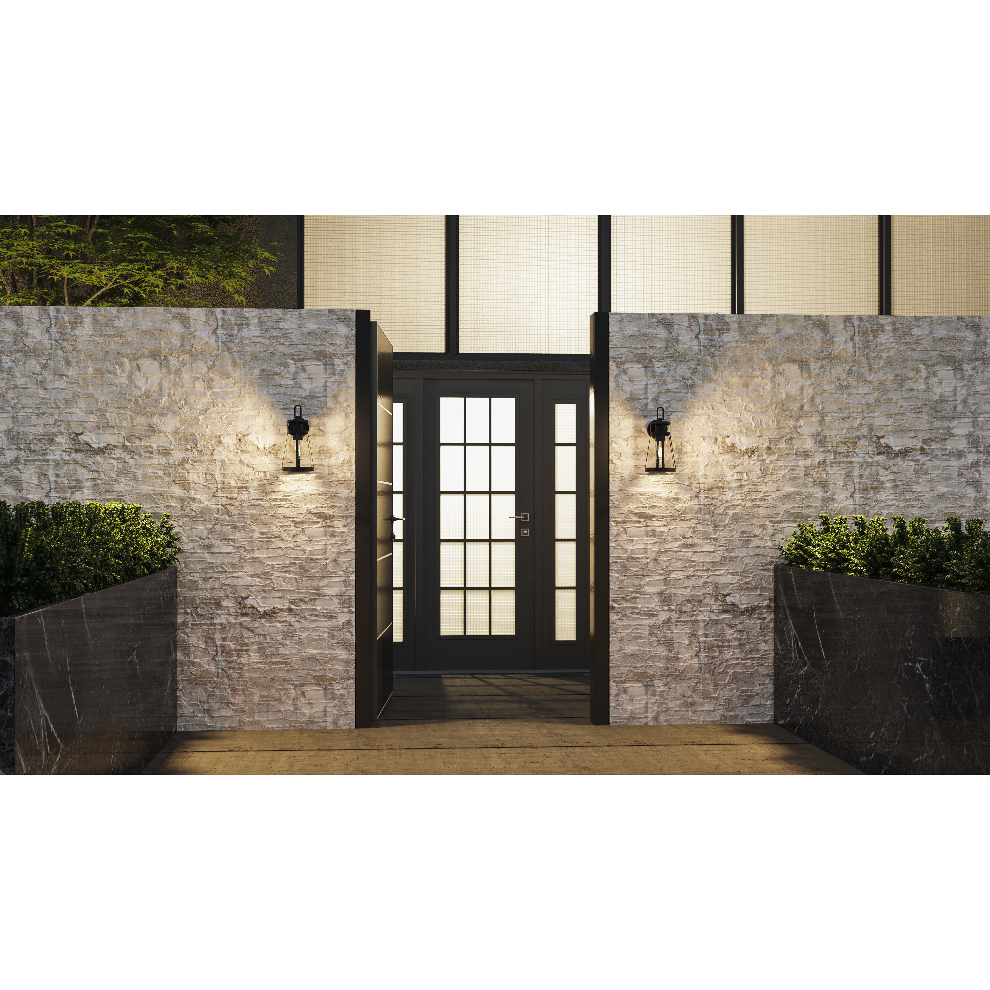 Barber 1 Light 13 inch Matte Black Outdoor Wall Lantern
