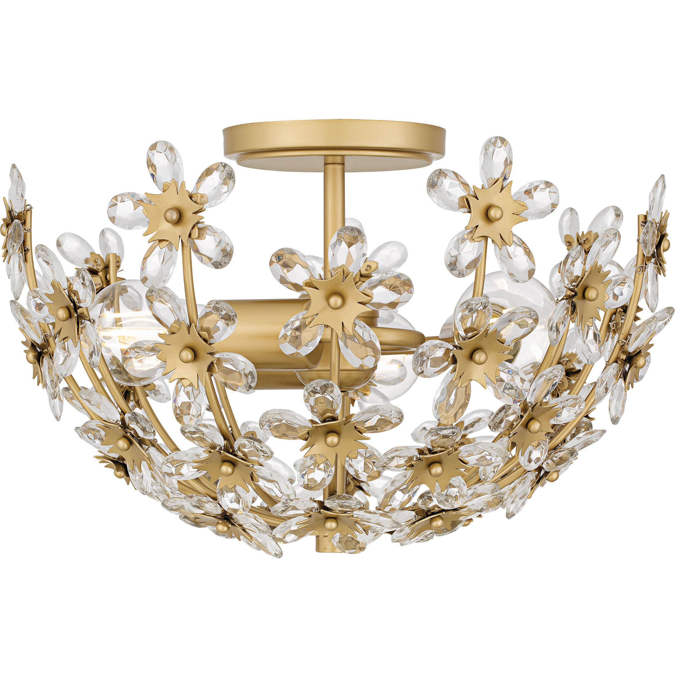 Rosemary 3 Light 15.75 inch Soft Gold Semi-Flush Mount Ceiling Light, Medium
