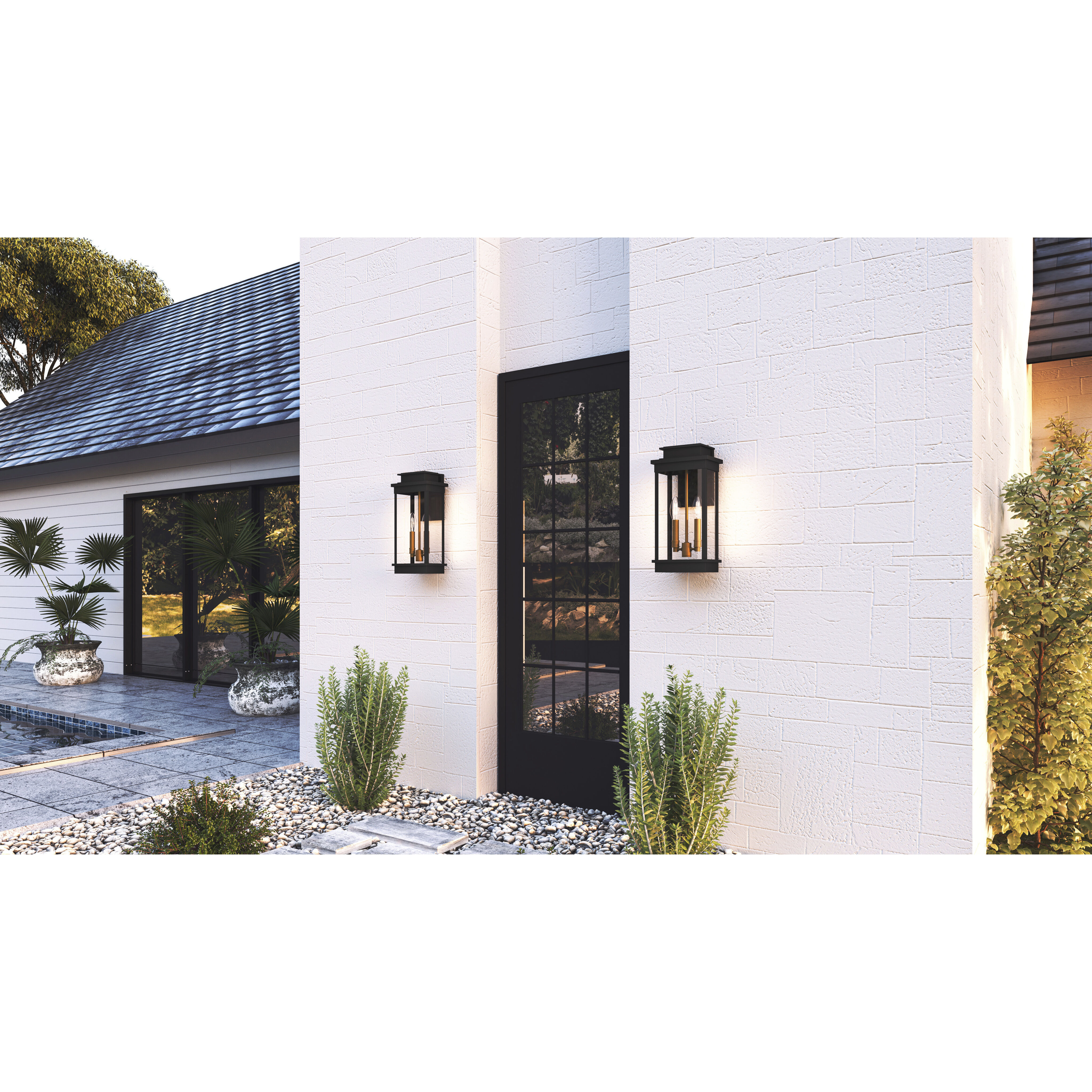 Quoizel NOE8407MBK Noelle 2 Light 16 inch Matte Black Outdoor Wall