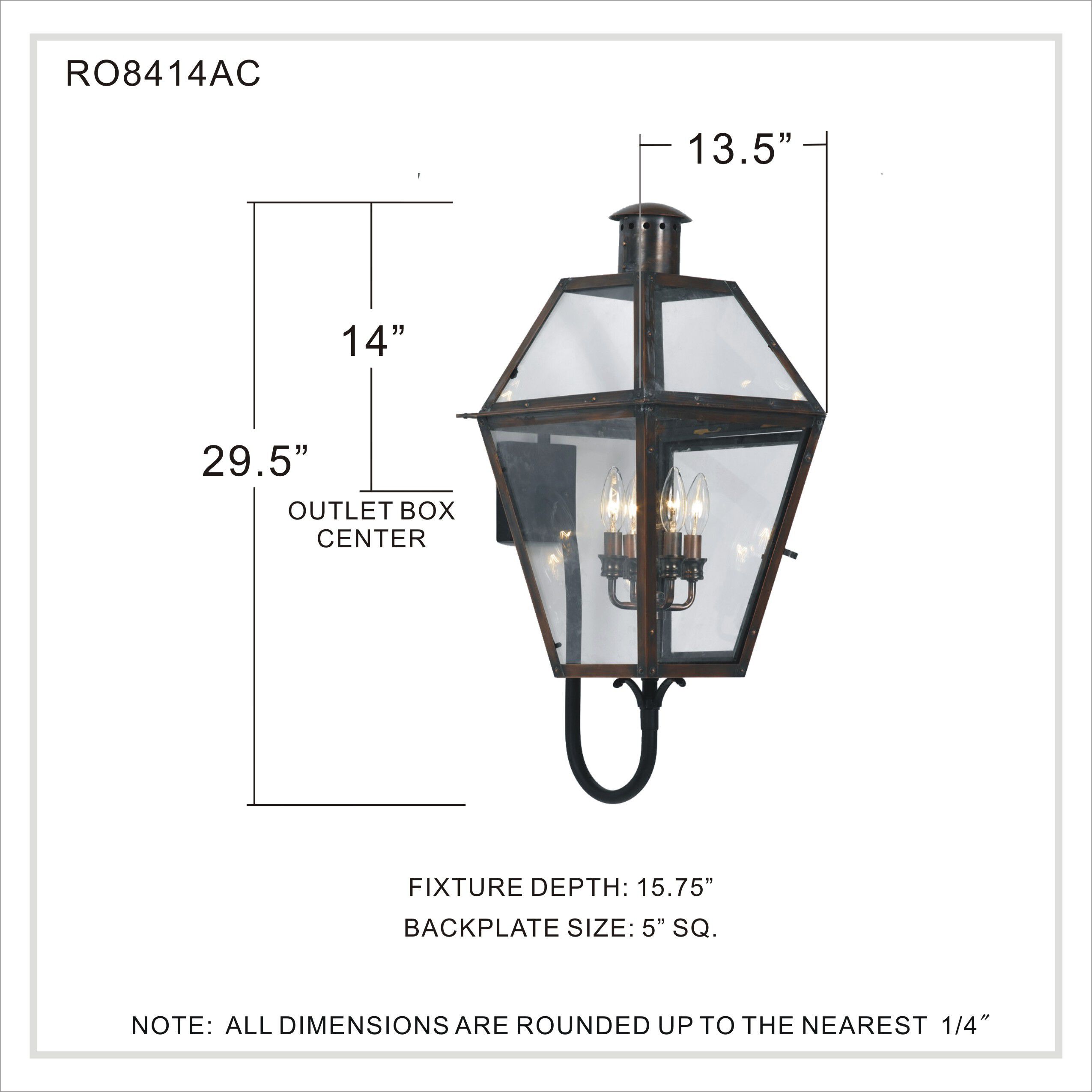 Quoizel Lighting Rue De Royal 4 Light Outdoor Wall Lantern