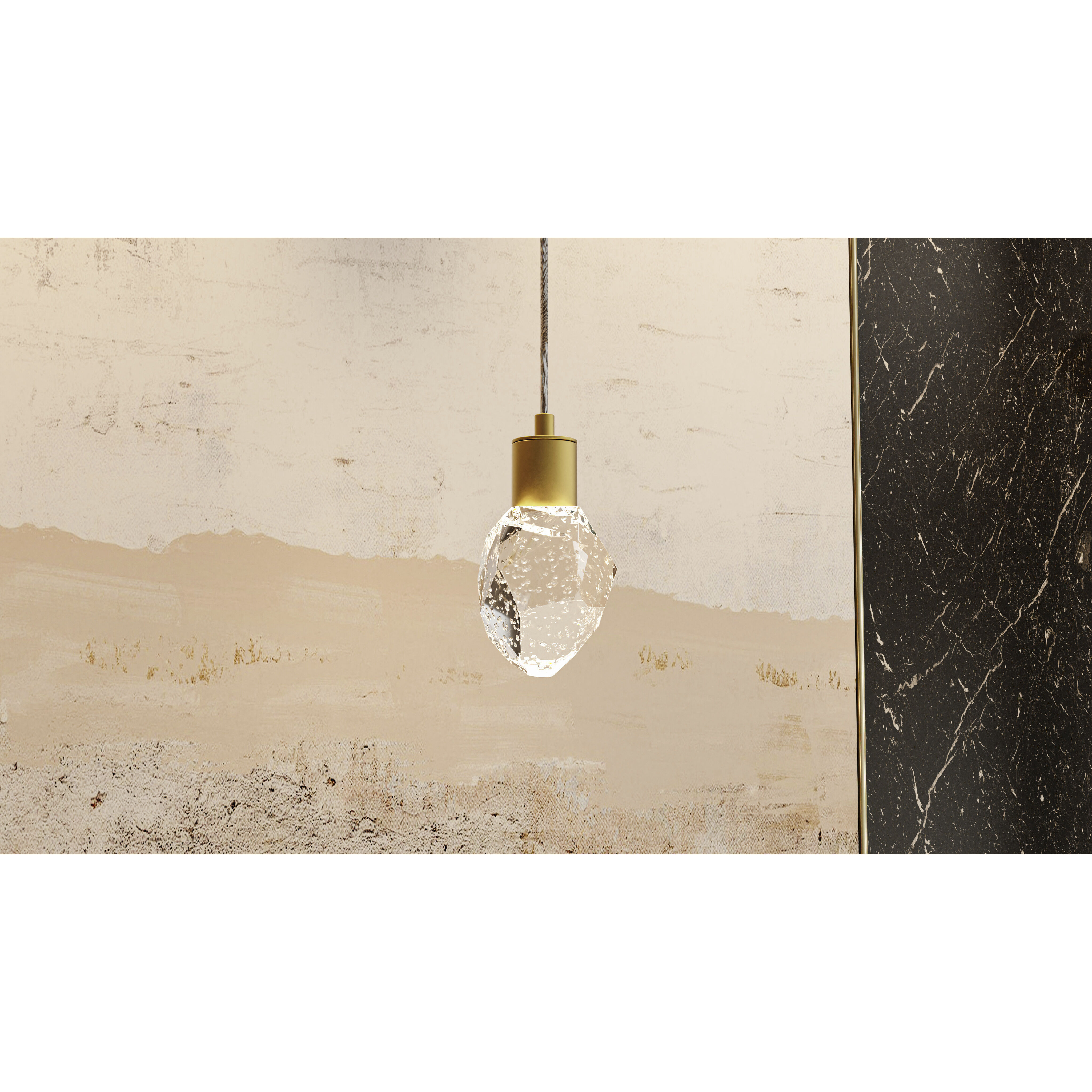Skye LED 5 inch Brushed Gold Mini Pendant Ceiling Light, Small