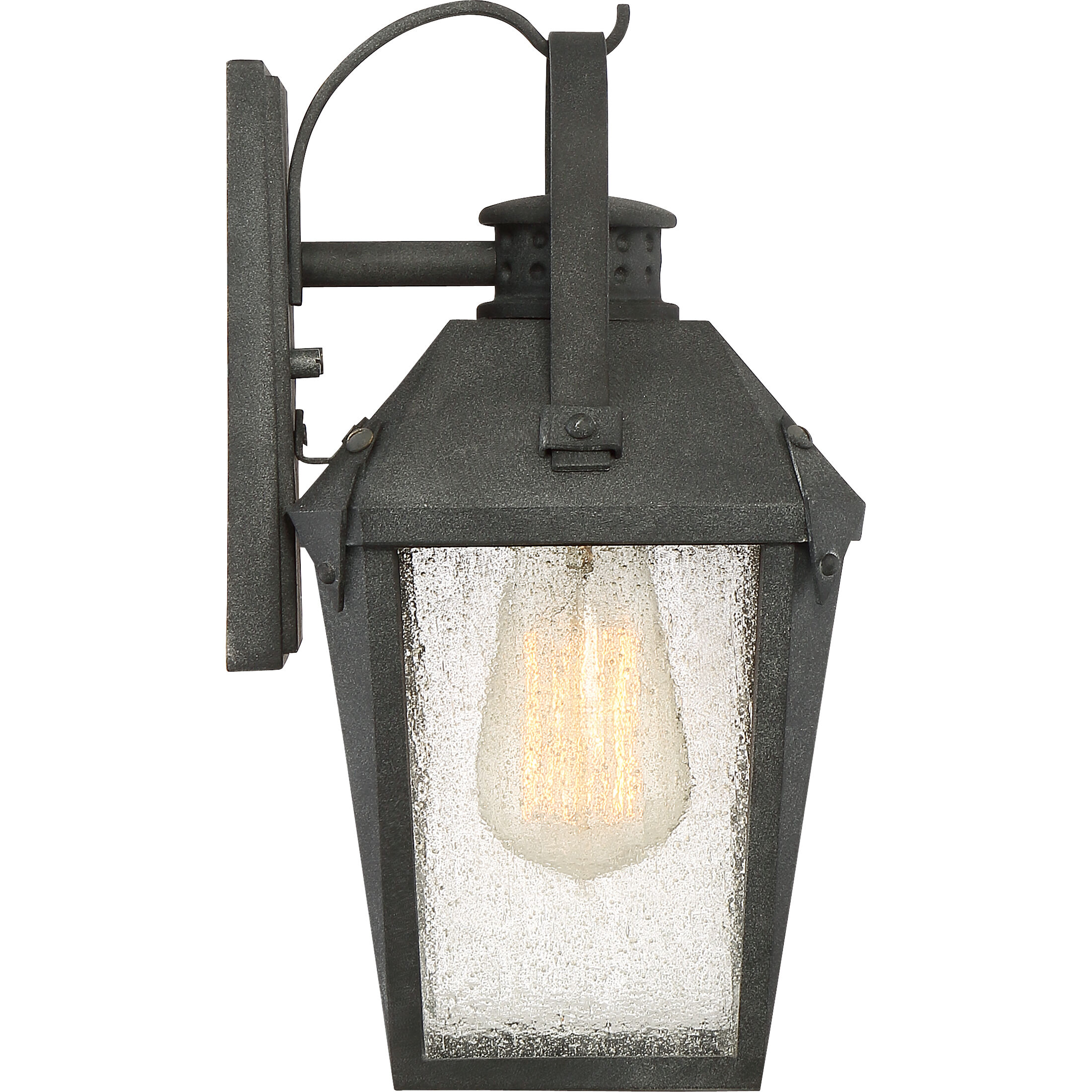 Carriage 1 Light 12 inch Mottled Black Outdoor Wall Lantern
