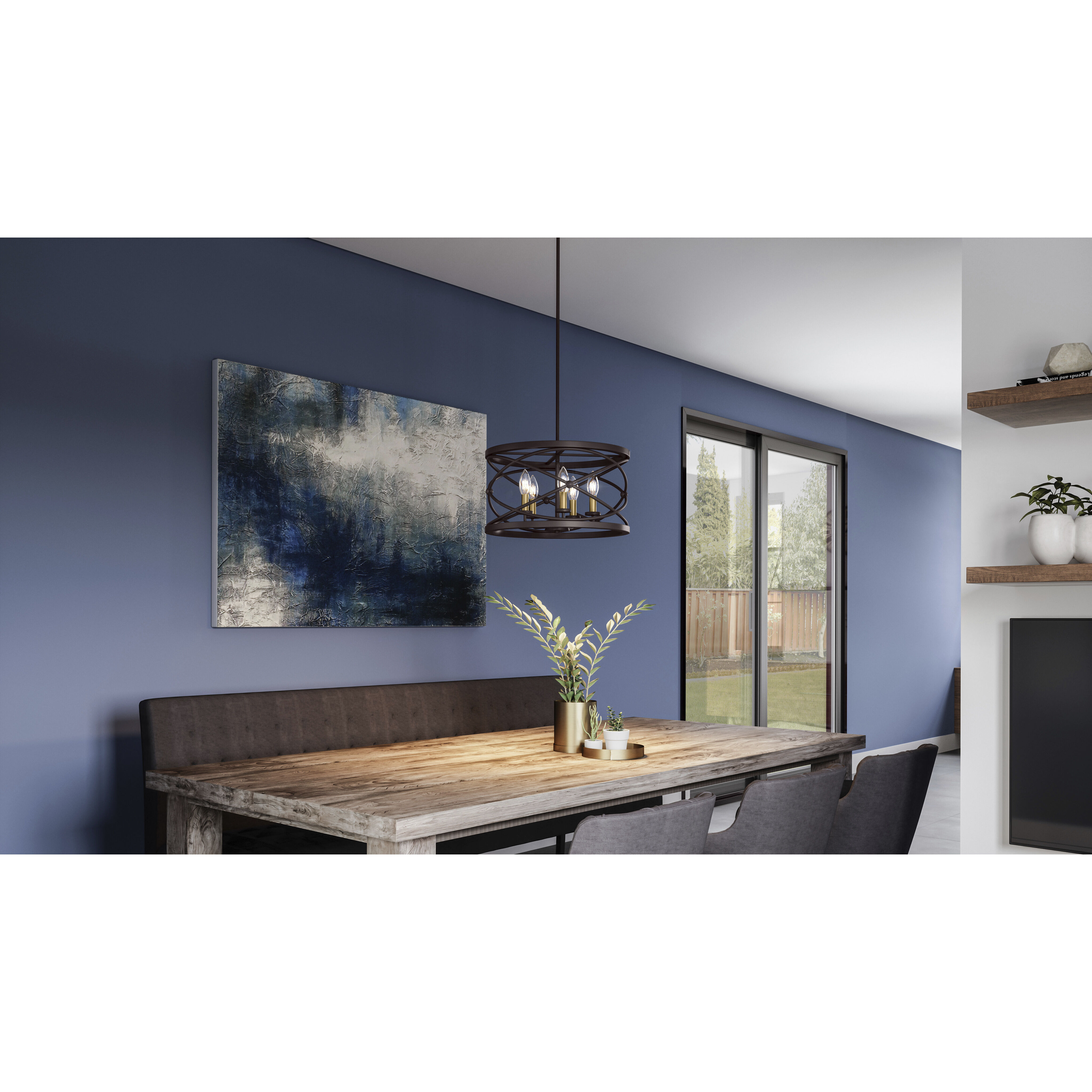 Potts 5 Light 19 inch Palladian Bronze Pendant Ceiling Light