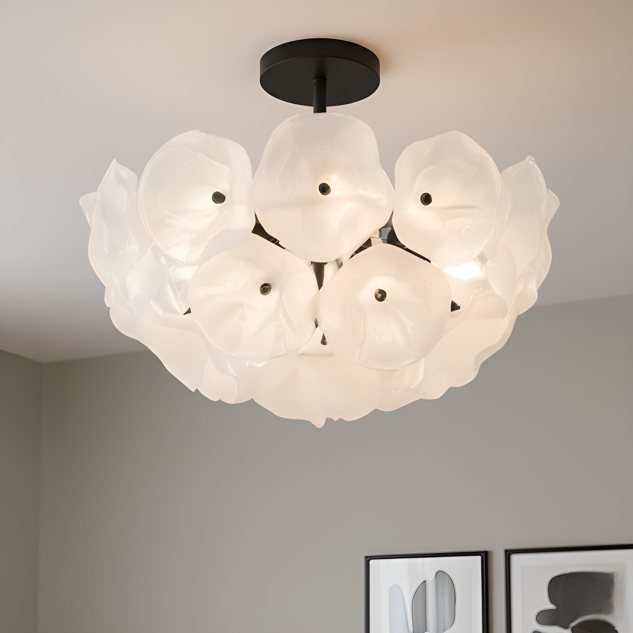 Audrey 4 Light 18.75 inch Matte Black Semi-Flush Mount Ceiling Light