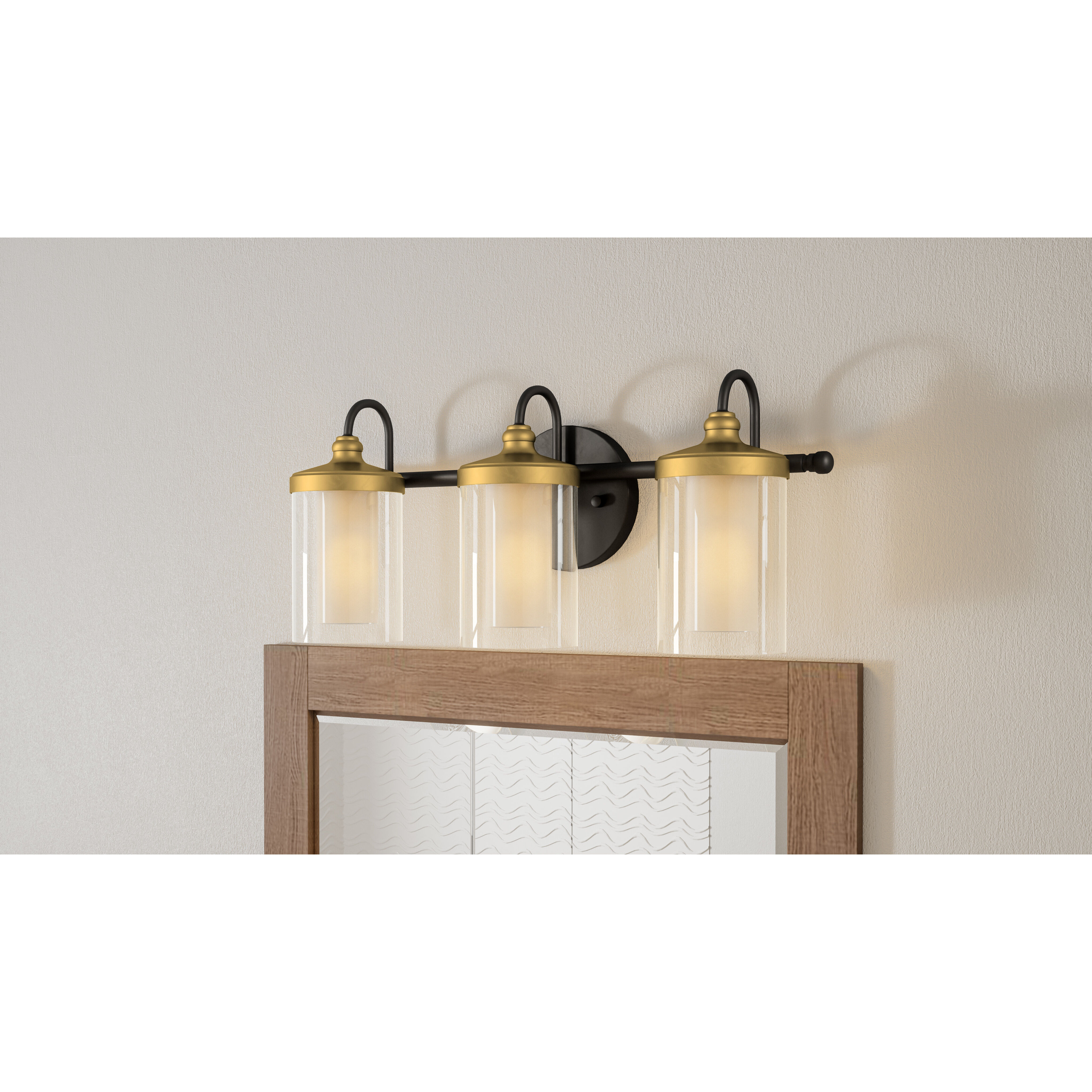 Rowland 3 Light 22 inch Matte Black Bath Light Wall Light