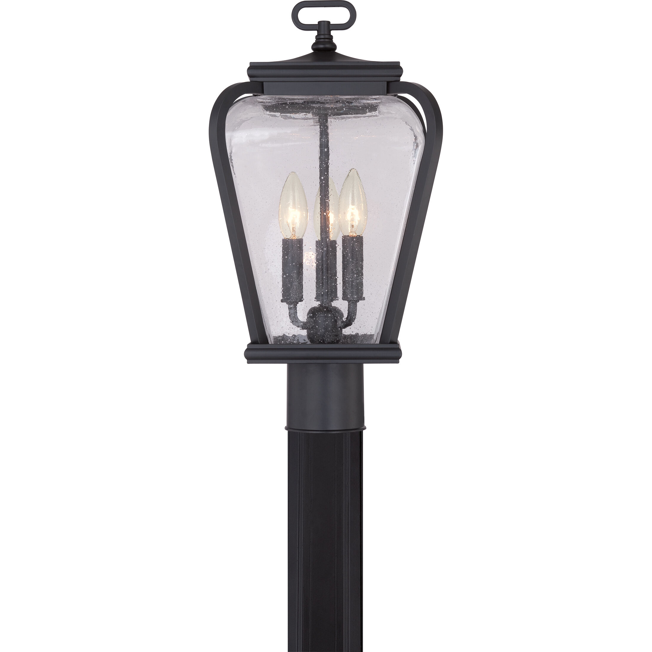 Province 3 Light 18 inch Mystic Black Outdoor Post Lantern