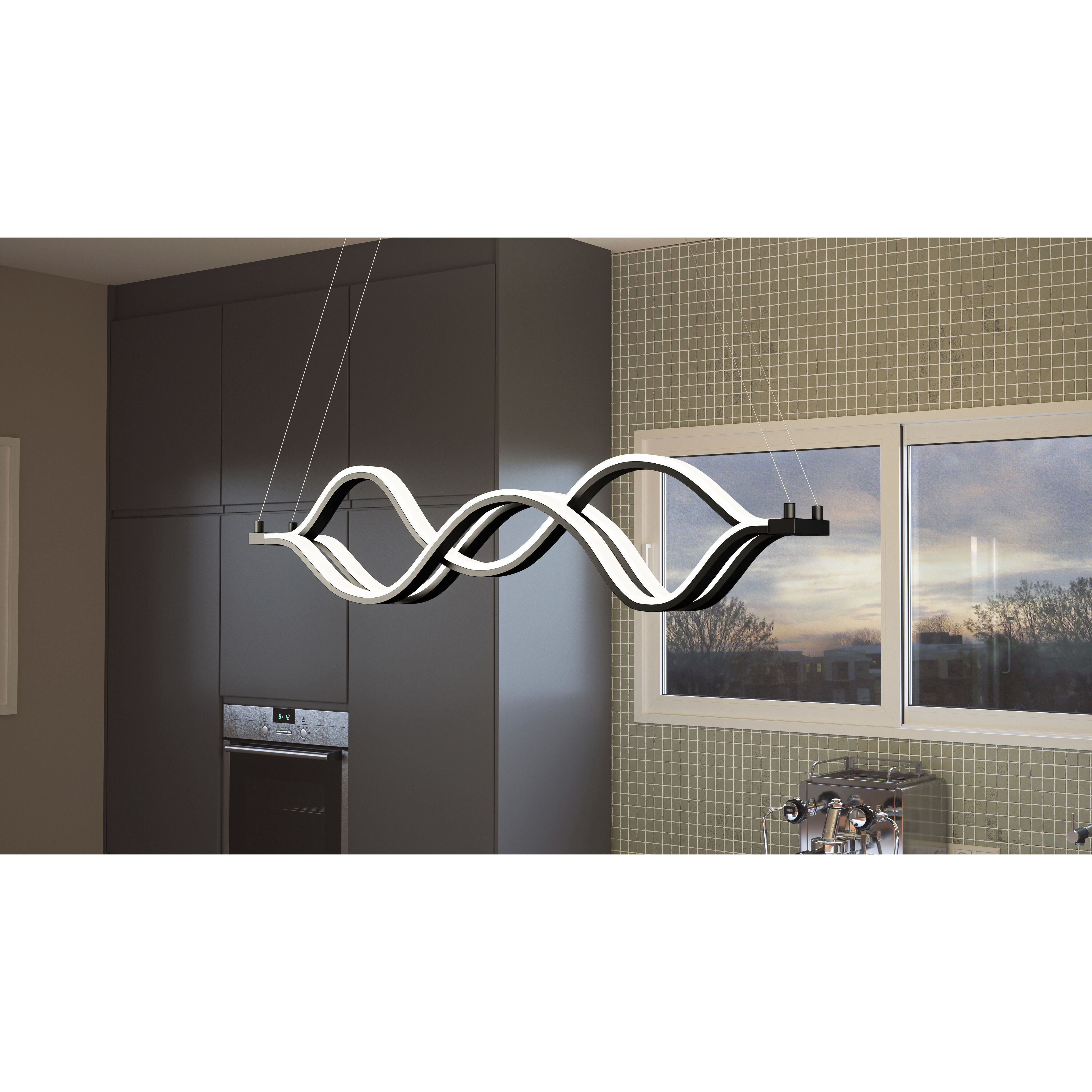 Bleecker 39 inch Matte Black Island Light Ceiling Light