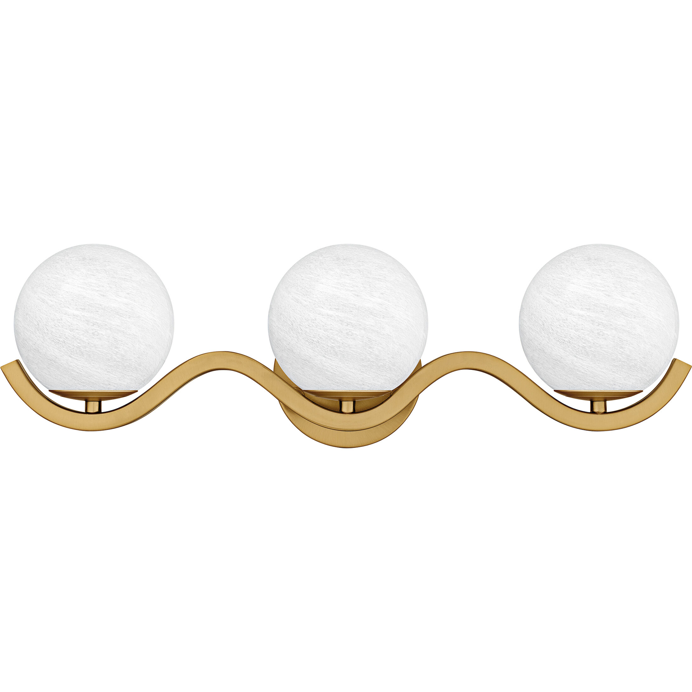 Spherical 3 Light 22.5 inch Aged Brass Bath Light Wall Light, Large