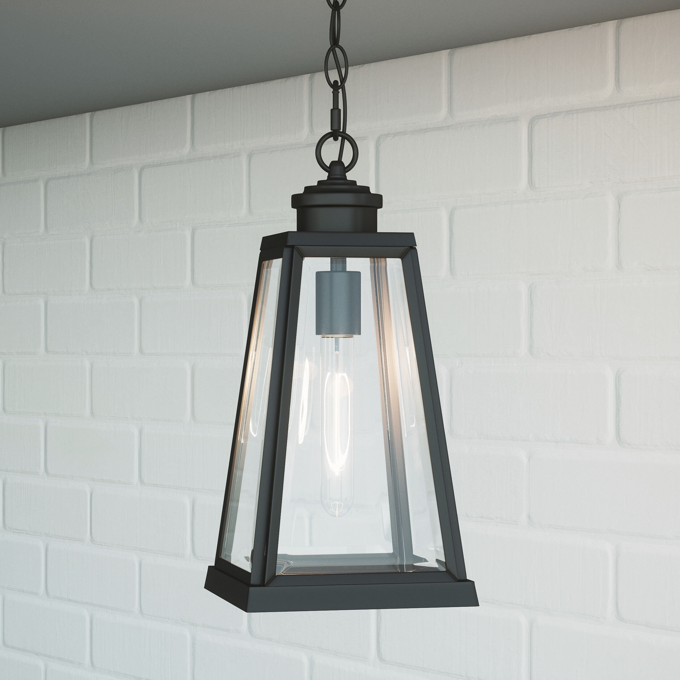 Paxton 1 Light 7 inch Matte Black Outdoor Hanging Lantern