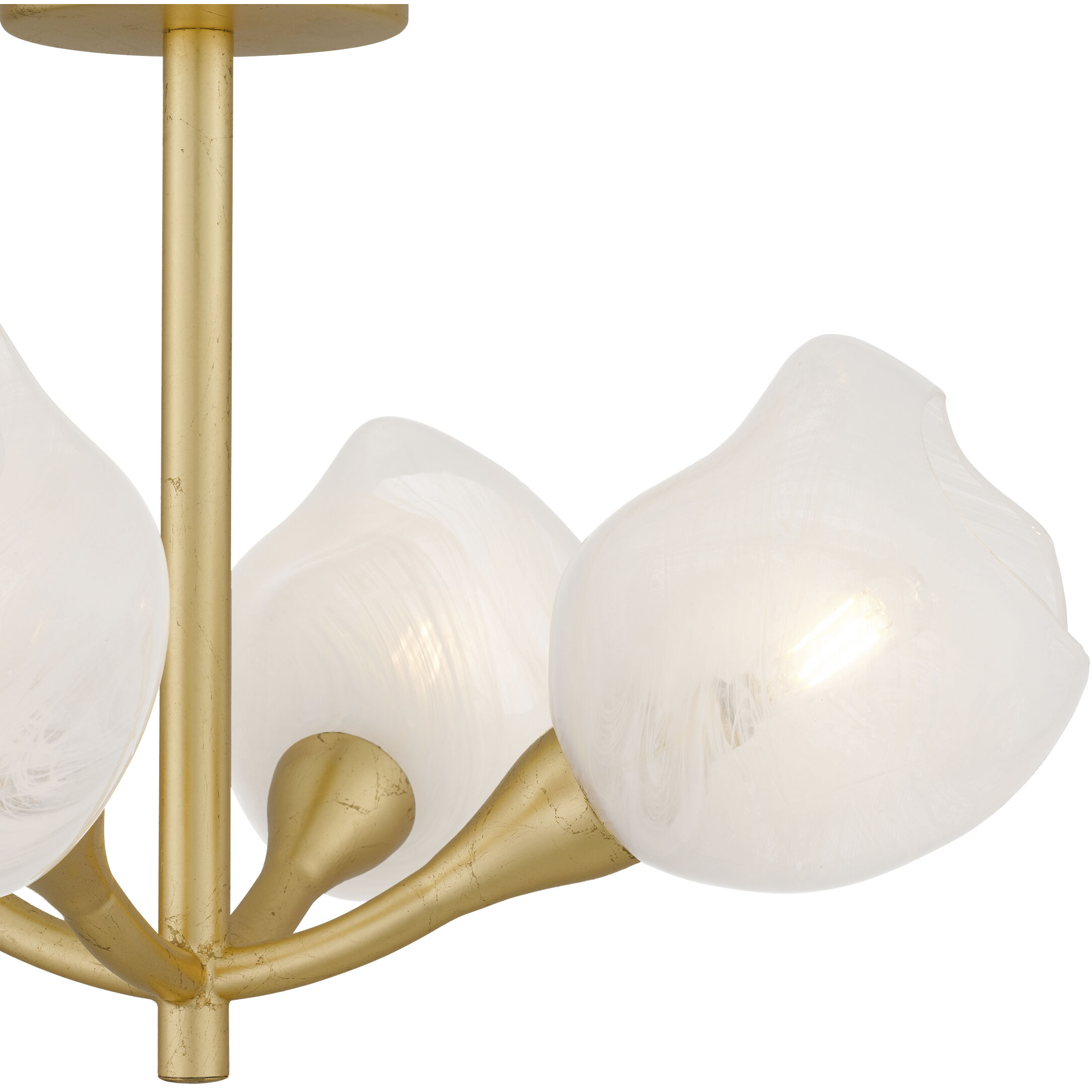 Adelyn 4 Light 22 inch Gold Leaf Semi-Flush Mount Ceiling Light