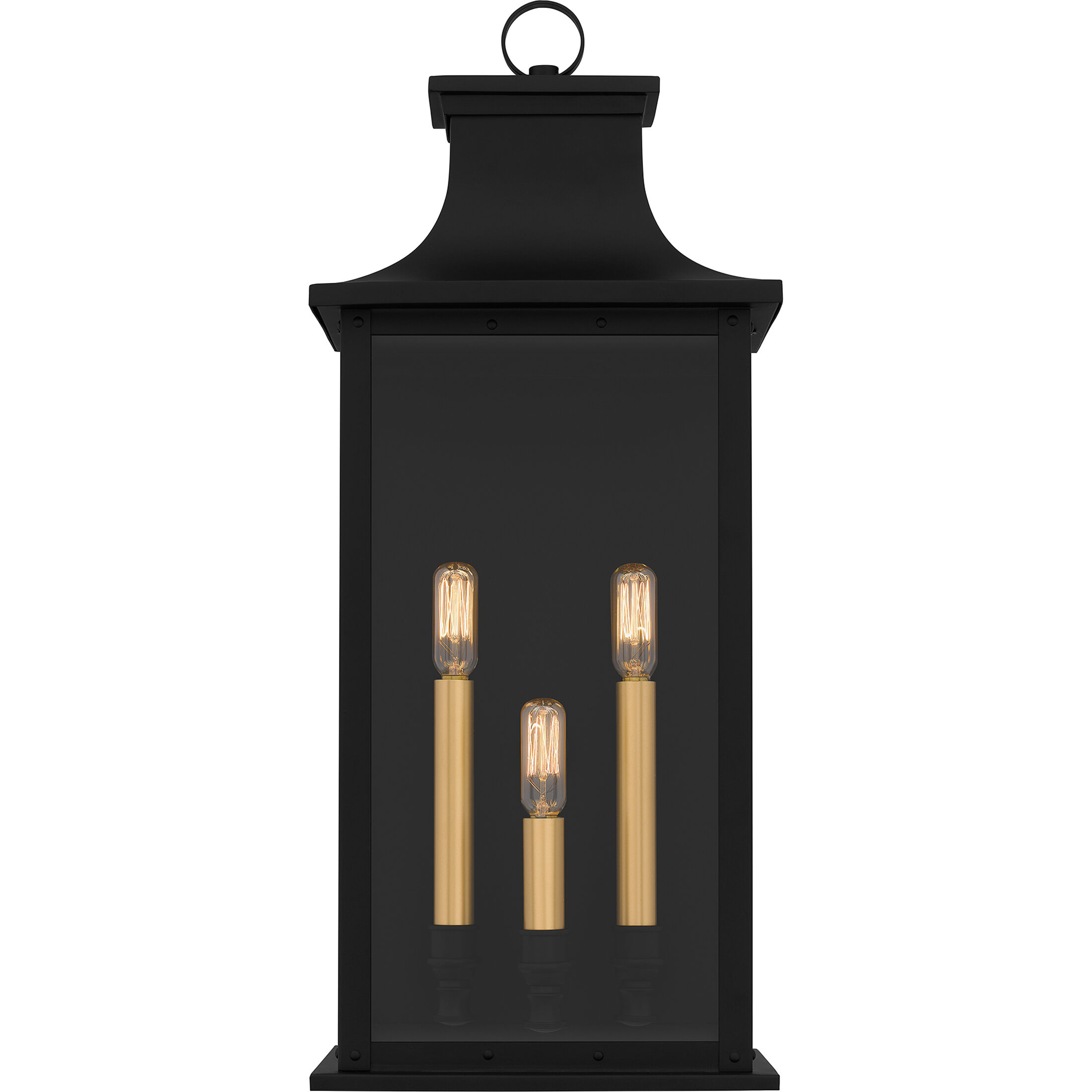 Abernathy Outdoor Wall Lantern in Matte Black, Large