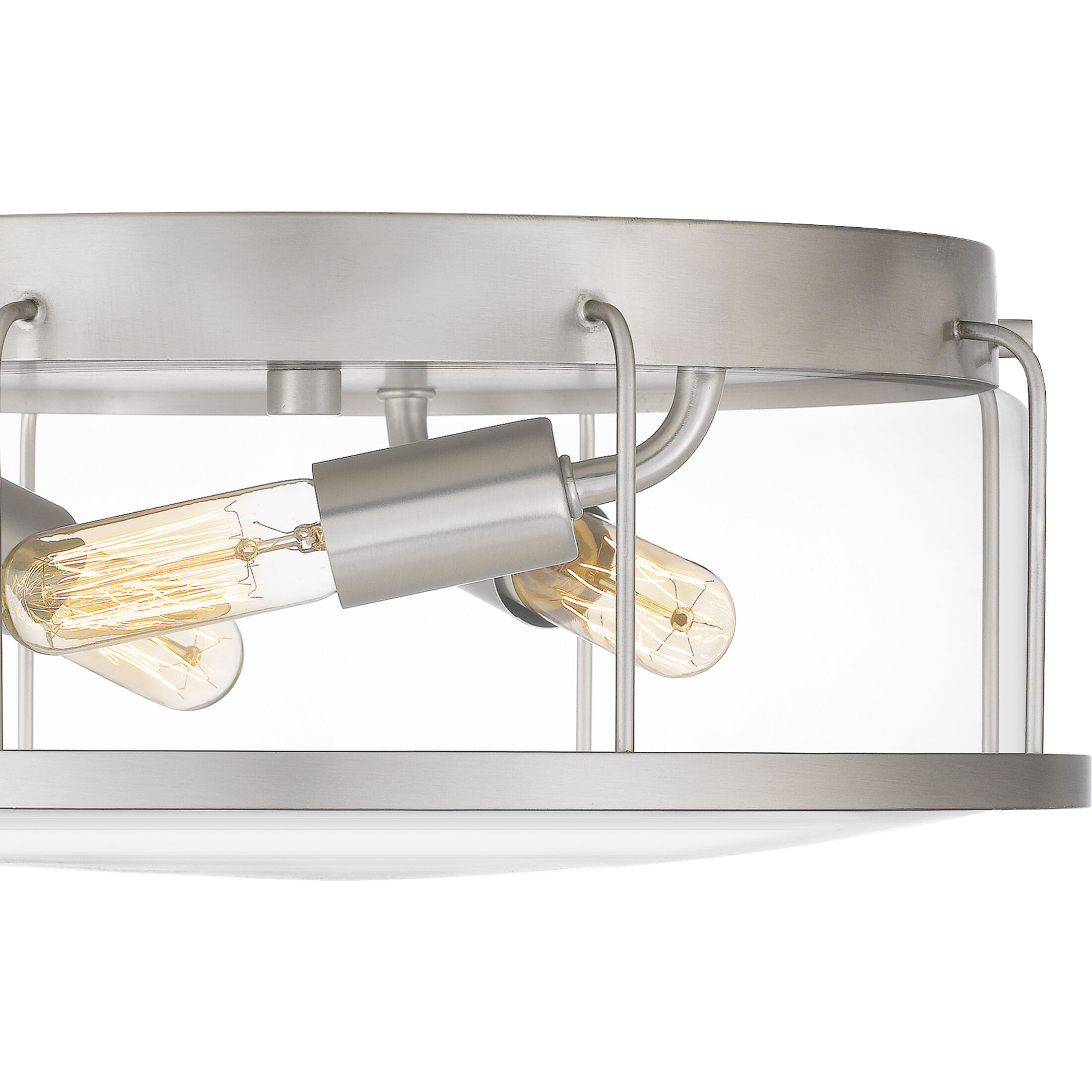 Ludlow 3 Light 13.25 inch Brushed Nickel Flush Mount Ceiling Light