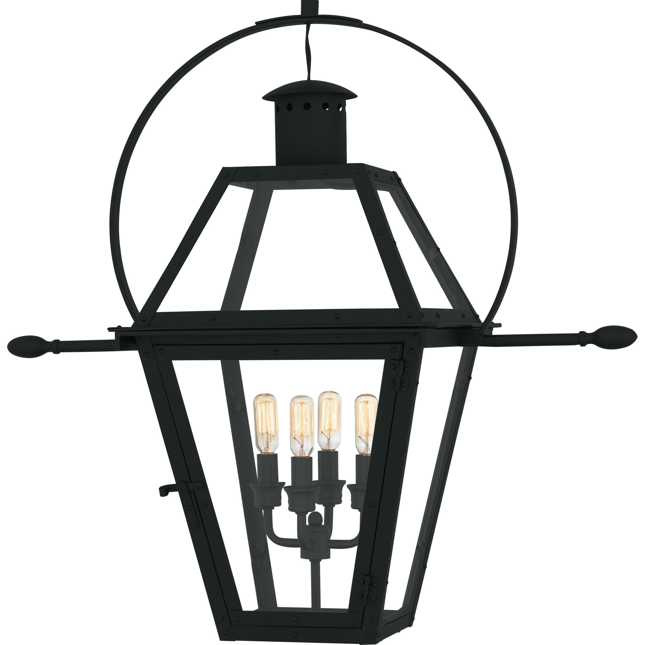 Rue De Royal 4 Light 27.5 inch Earth Black Outdoor Hanging Lantern, Extra Large