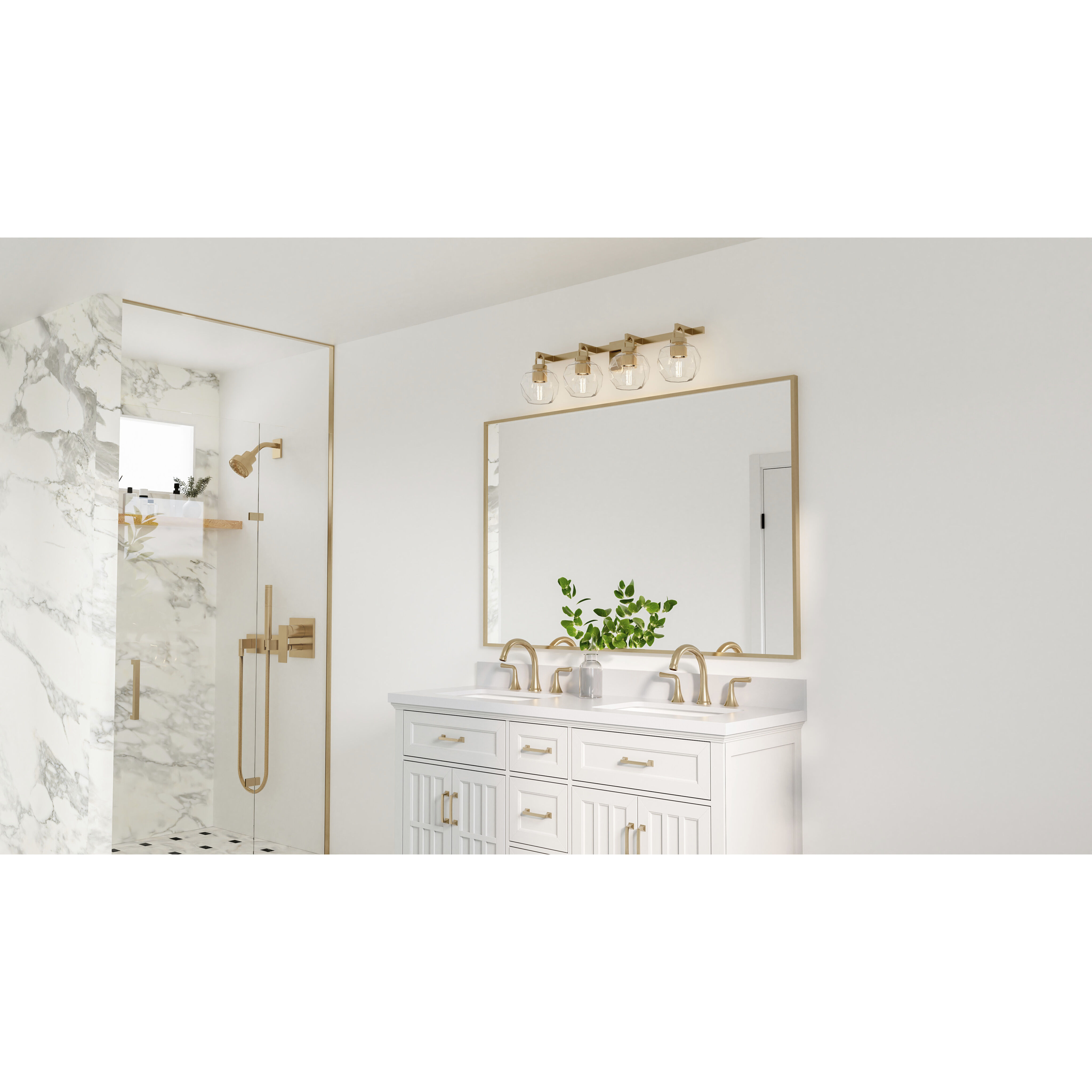 Celina 4 Light 32 inch Bronze Gold Bath Light Wall Light, Extra Large