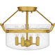 Prescott 4 Light 15.75 inch Aged Brass Semi-Flush Mount Ceiling Light