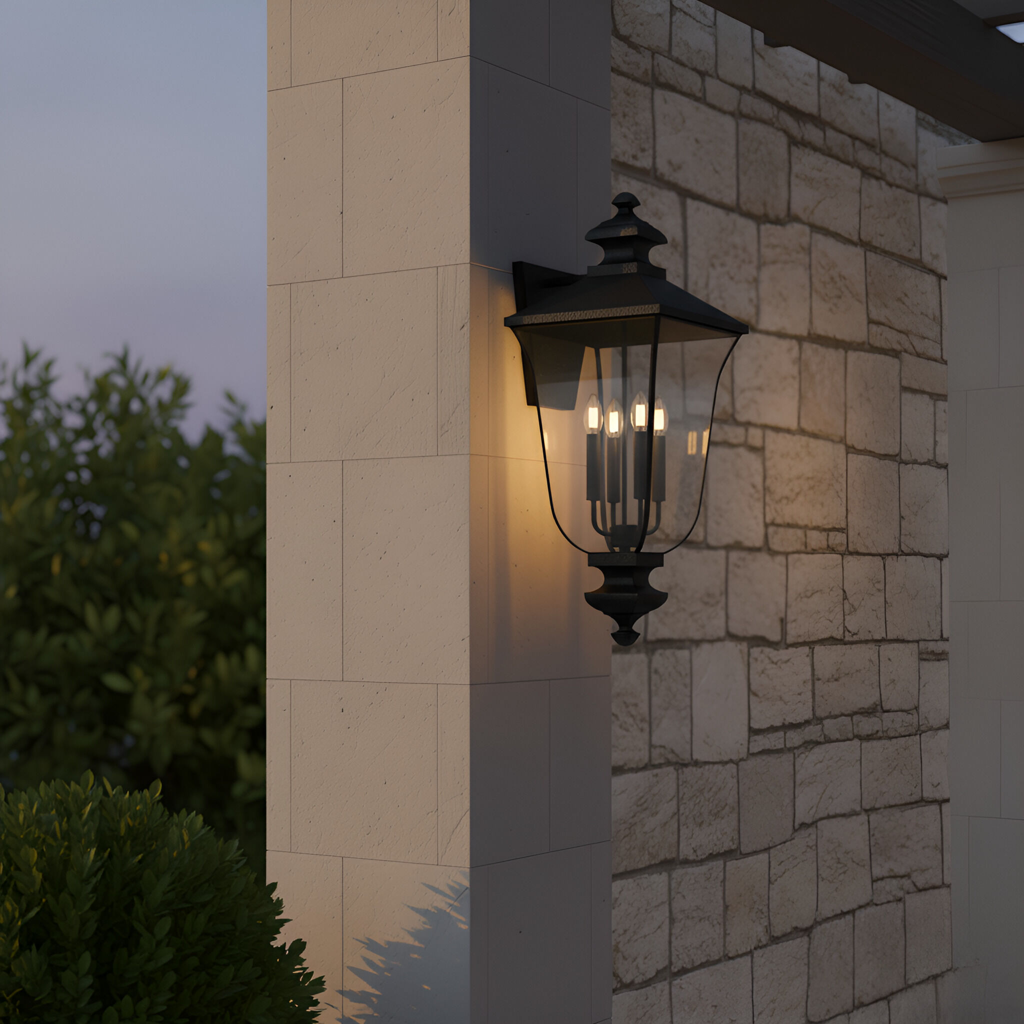 Farley 4 Light 30.5 inch Matte Black Outdoor Wall Lantern