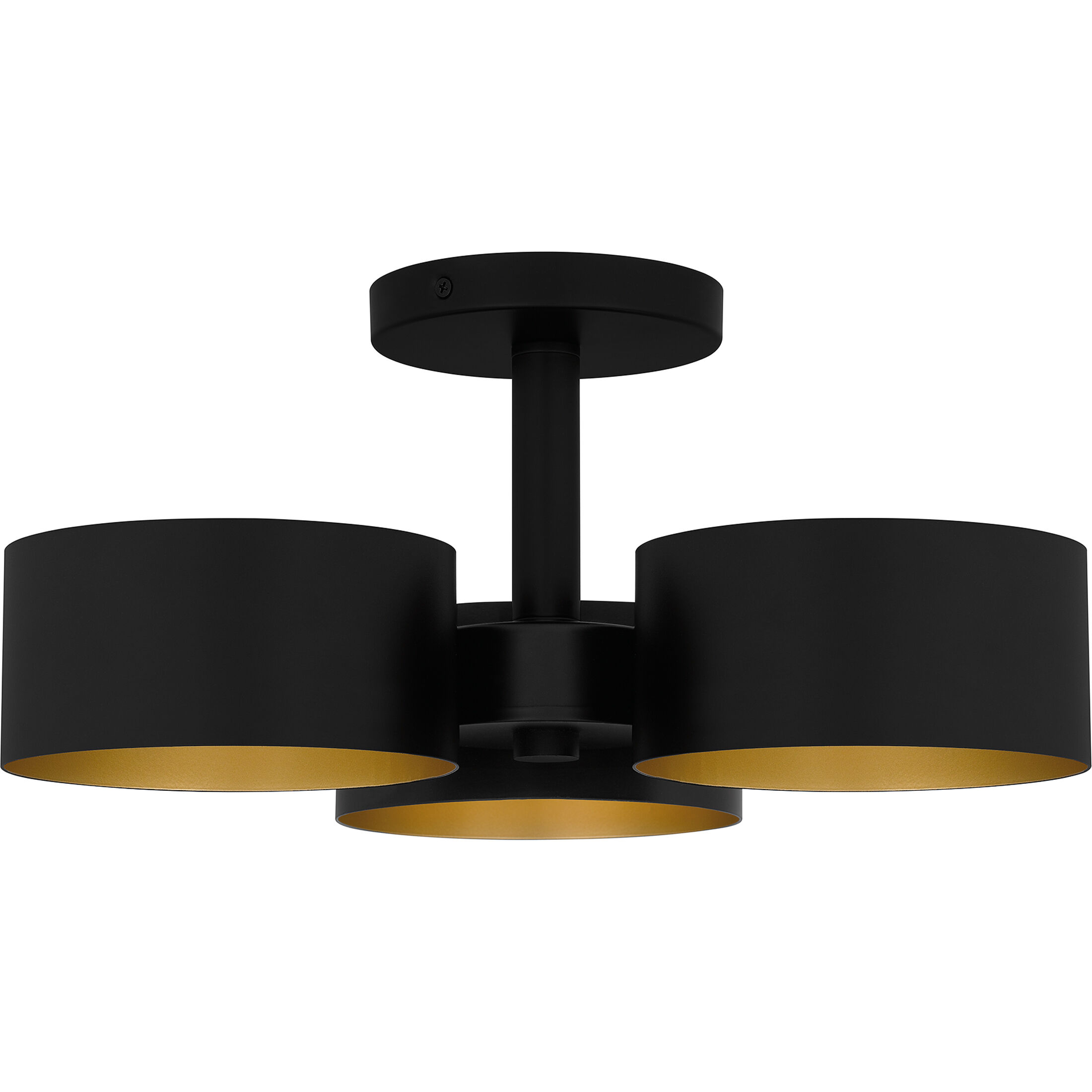 Nala 3 Light 16.25 inch Matte Black Semi-Flush Mount Ceiling Light, Medium