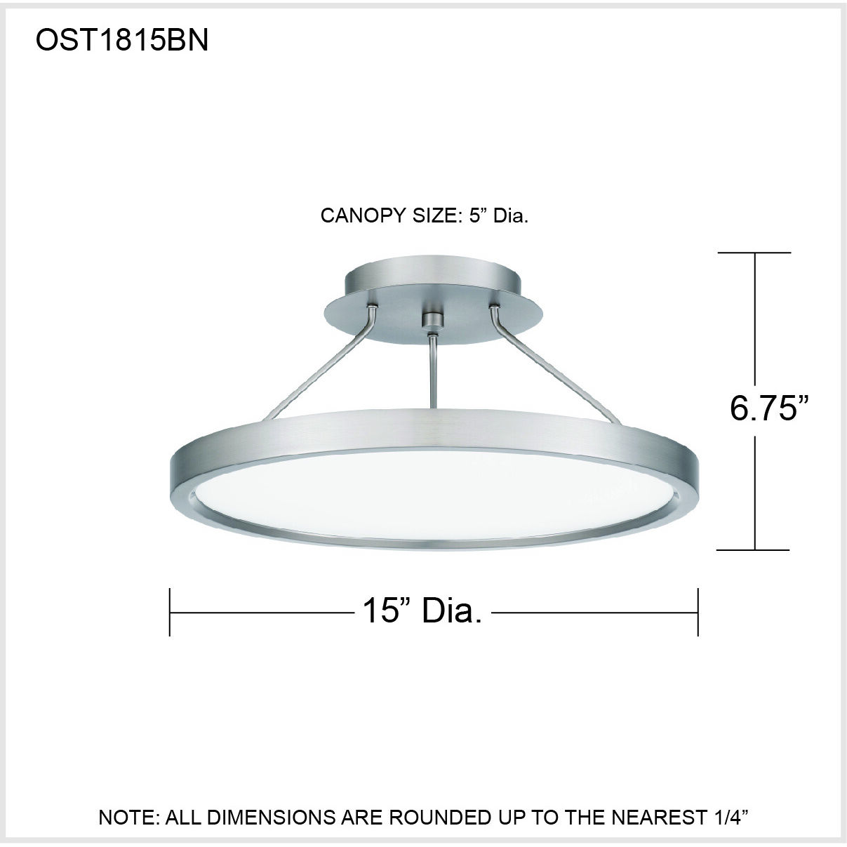 Outskirts LED 15 inch Brushed Nickel Semi-Flush Mount Ceiling Light