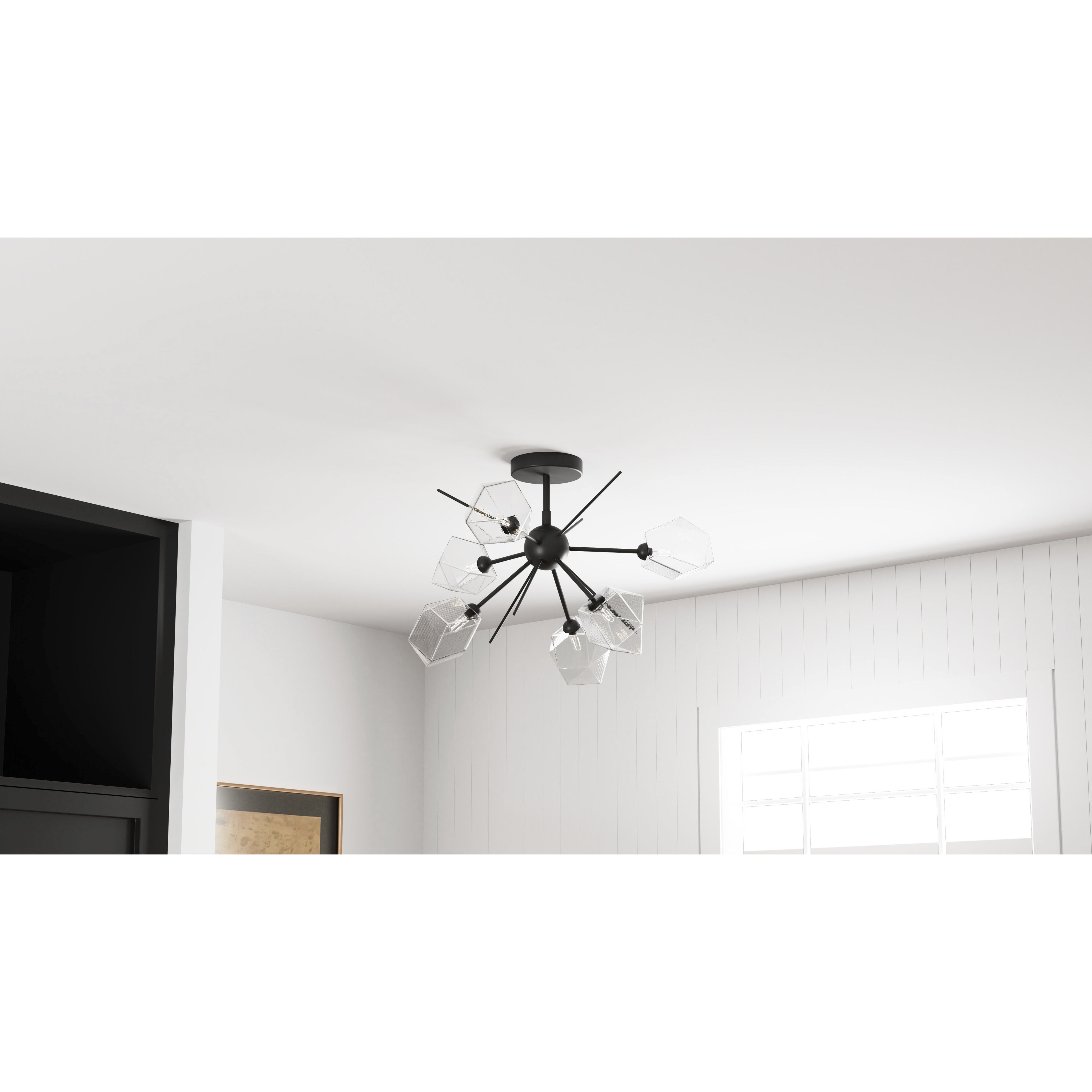 Salvador 6 Light 24 inch Earth Black Semi-Flush Mount Ceiling Light, Extra Large