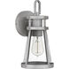 Barber 1 Light 13 inch Antique Brushed Aluminum Outdoor Wall Lantern