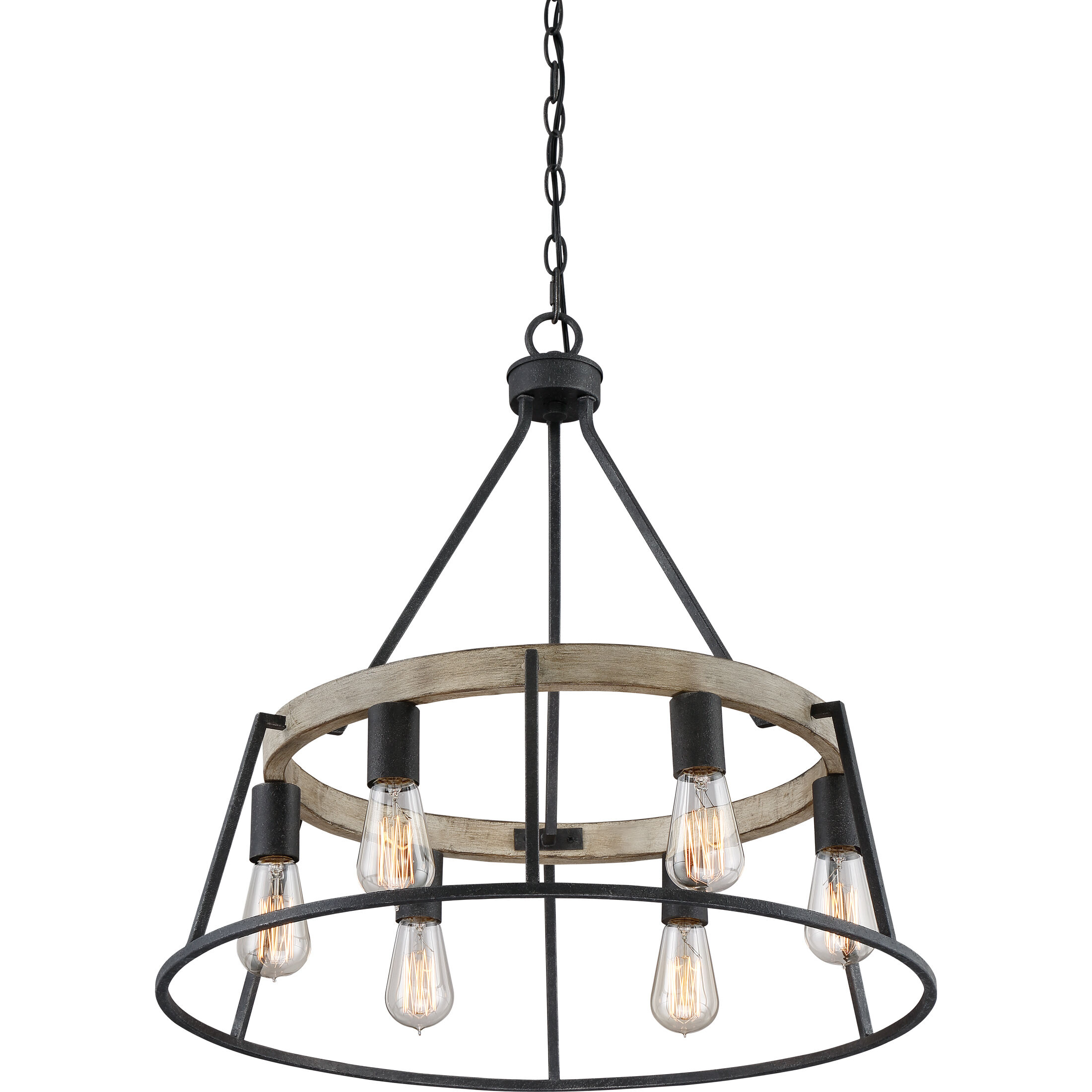 Brockton 6 Light 25 inch Grey Ash Chandelier Ceiling Light