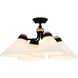 Graft 4 Light 24.5 inch Matte Black Semi-Flush Mount Ceiling Light, Extra Large