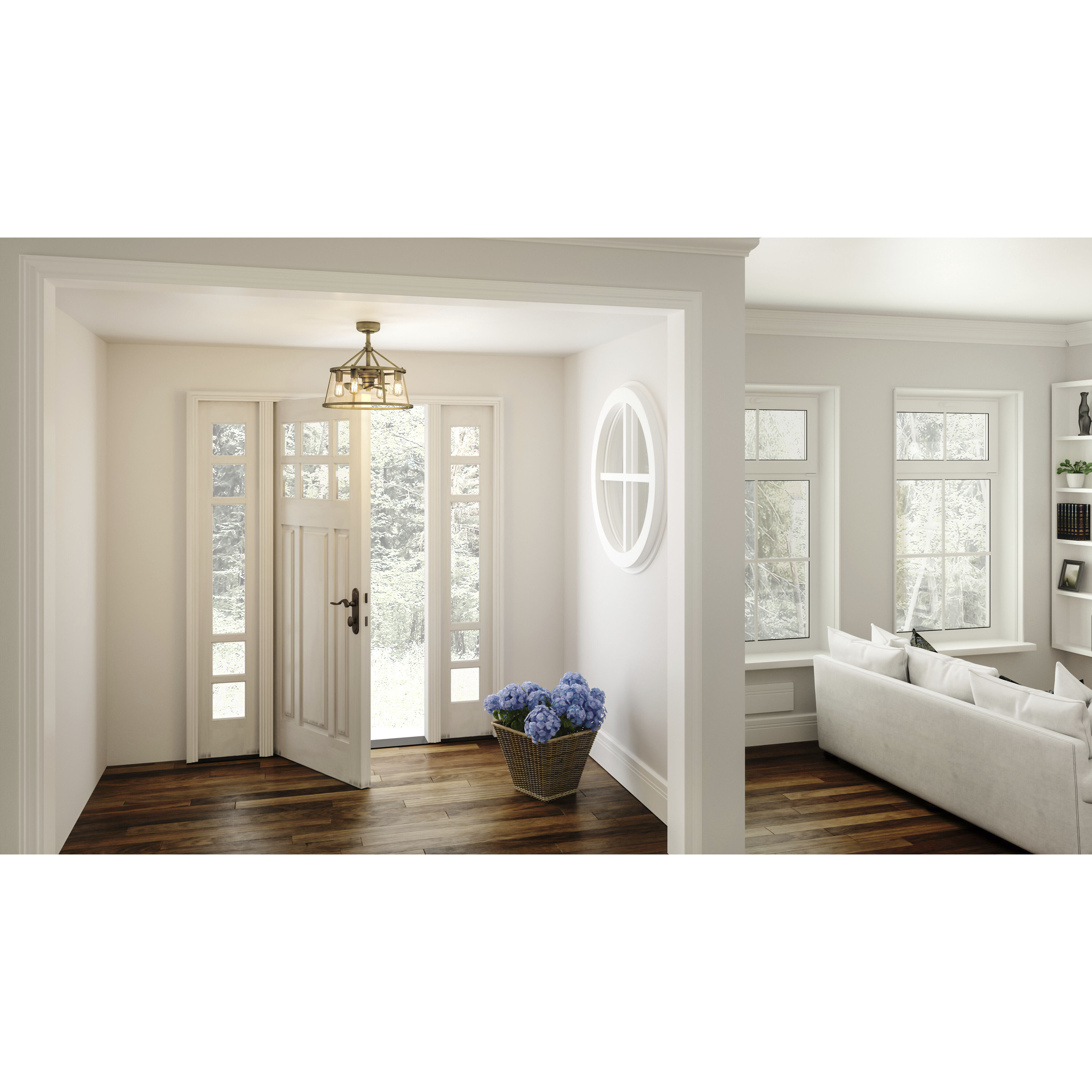 Barlow 22 inch Weathered Brass with Weather Brass Blades Fandelier