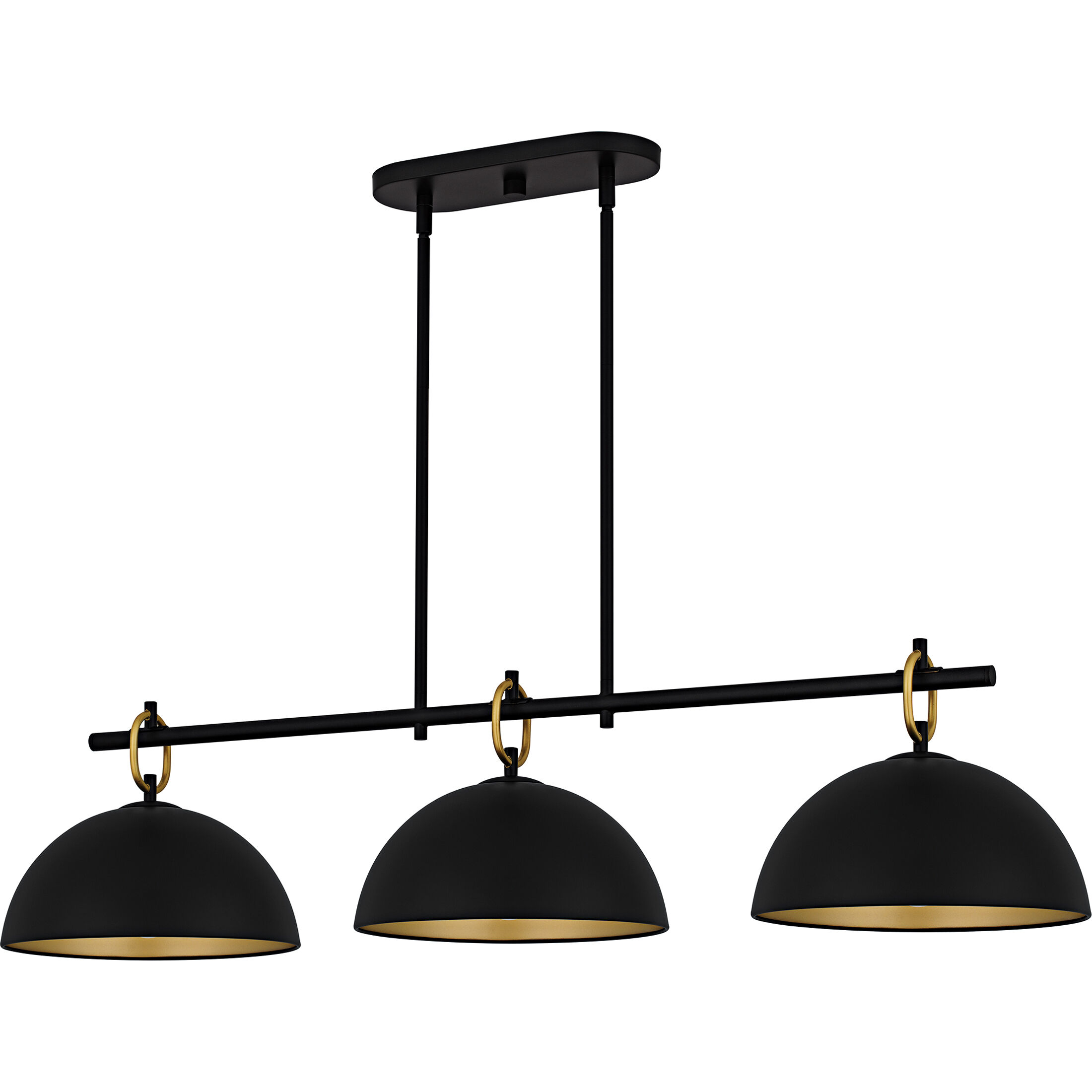 Cleo 3 Light 44.25 inch Matte Black Linear Chandelier Ceiling Light, Large