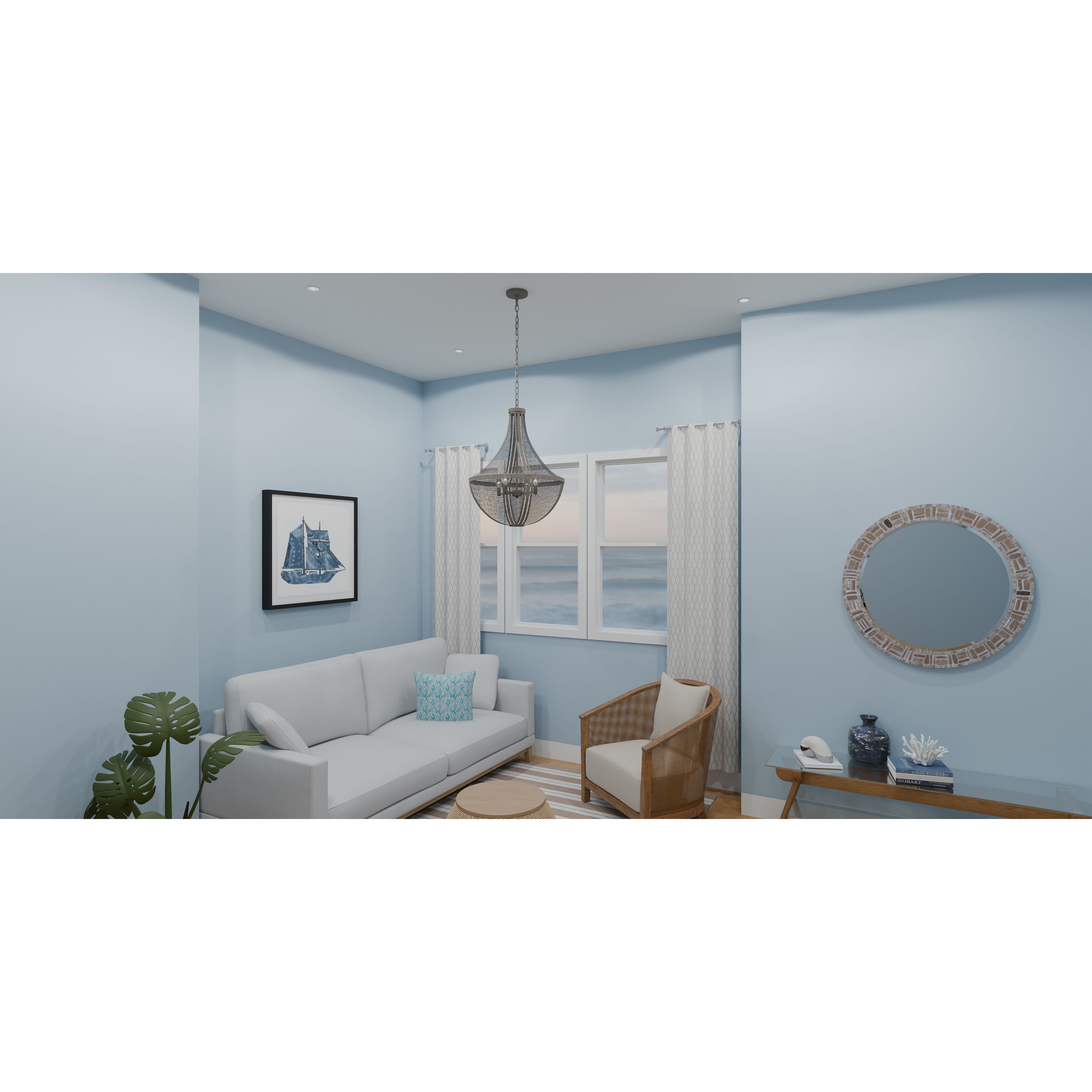 Hallie 4 Light 22 inch Distressed Grey Wood Pendant Ceiling Light