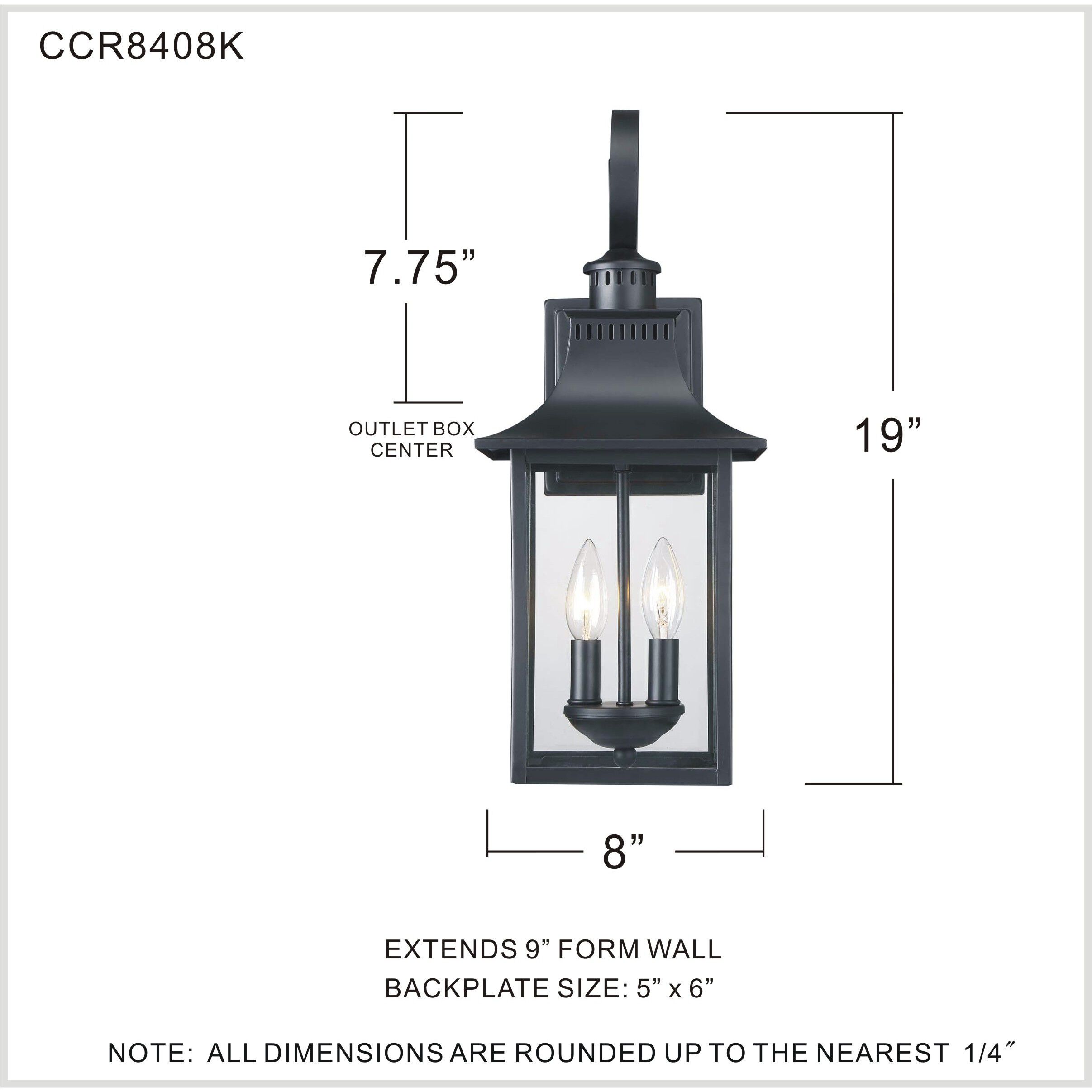 Chancellor 2 Light 19 inch Mystic Black Outdoor Wall Lantern