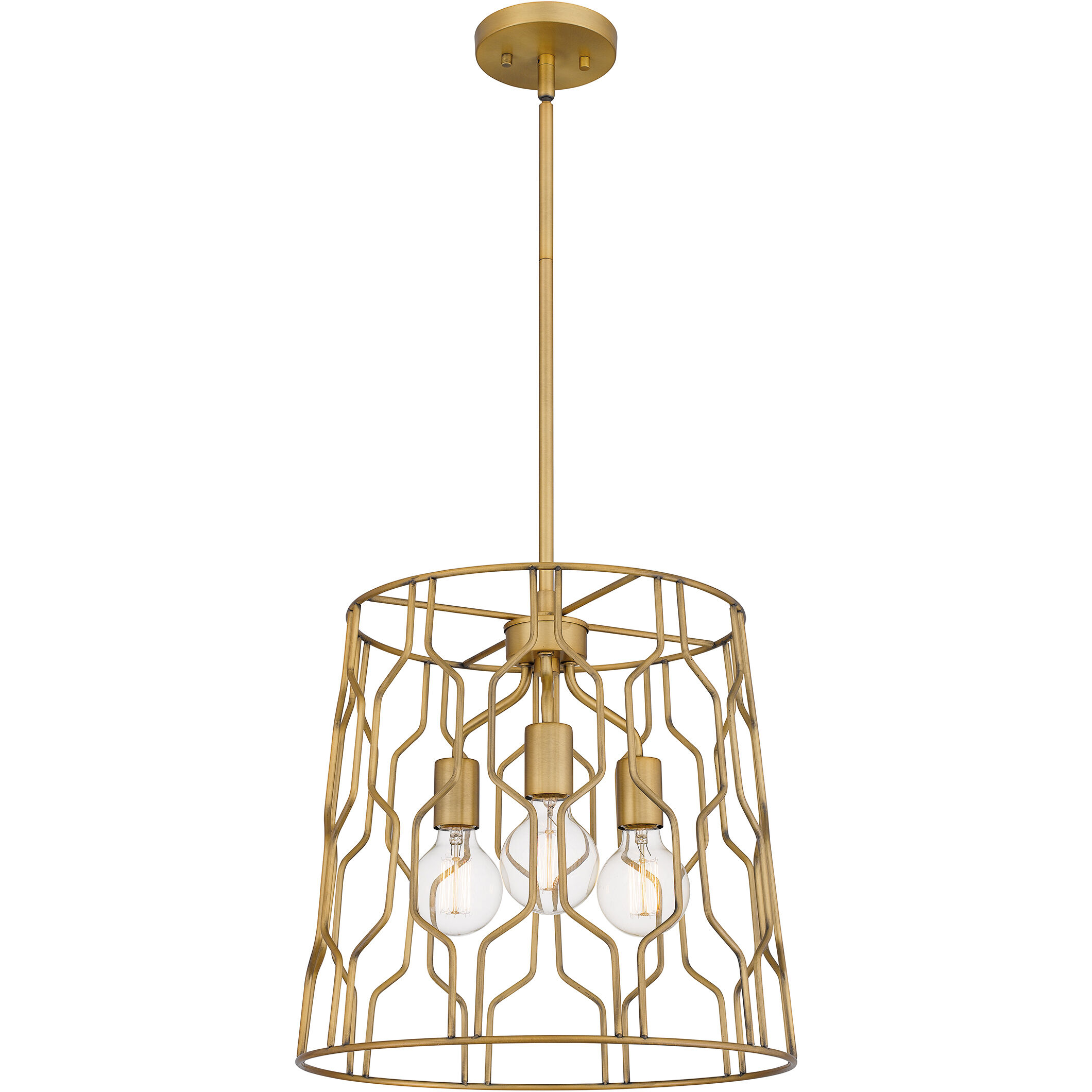 Rellie 3 Light 16 inch Aged Brass Pendant Ceiling Light