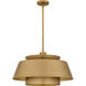Lumi 3 Light 24 inch Brushed Weathered Brass Pendant Ceiling Light, Large