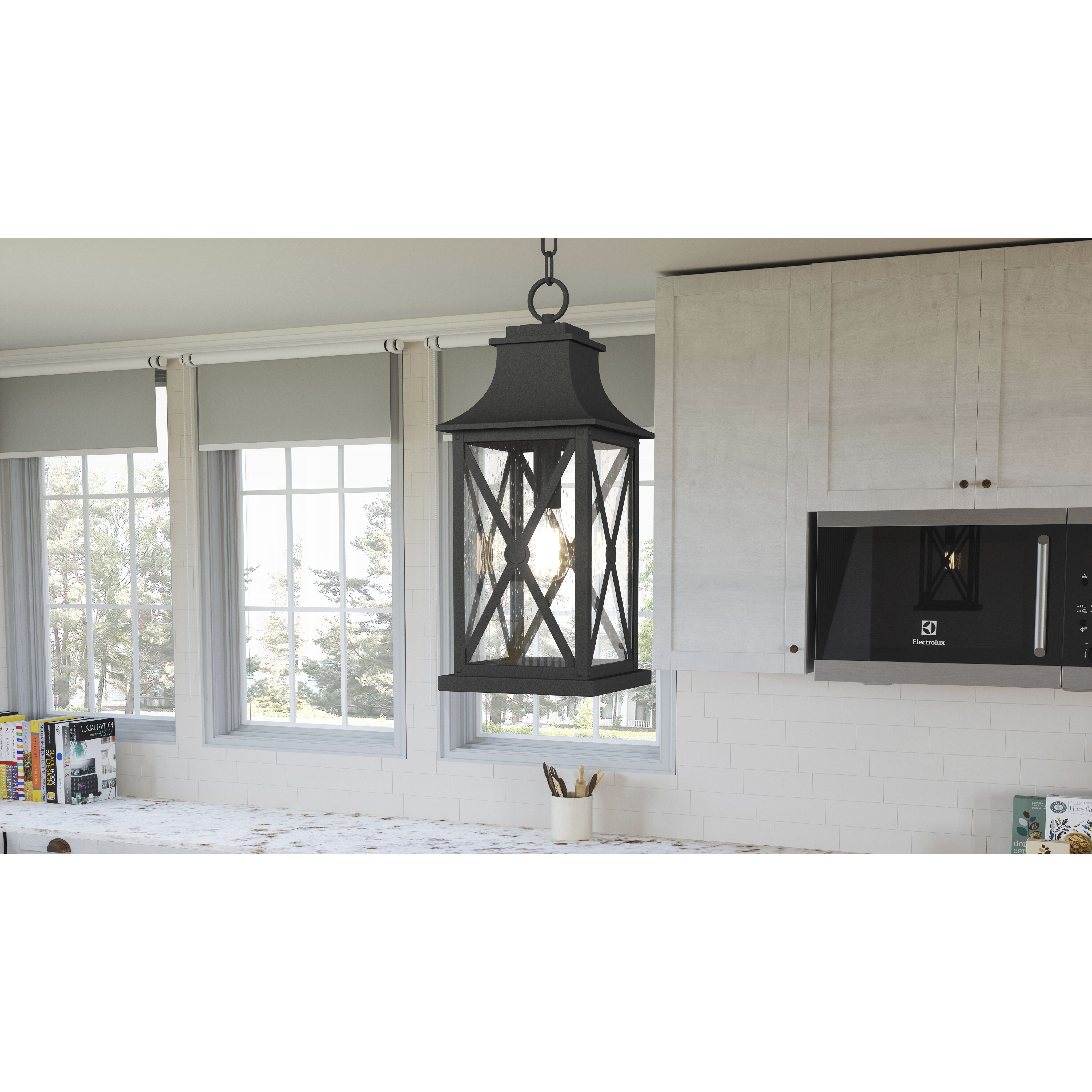 Ellerbee 1 Light 8.5 inch Mottled Black Mini Pendant Ceiling Light, Small