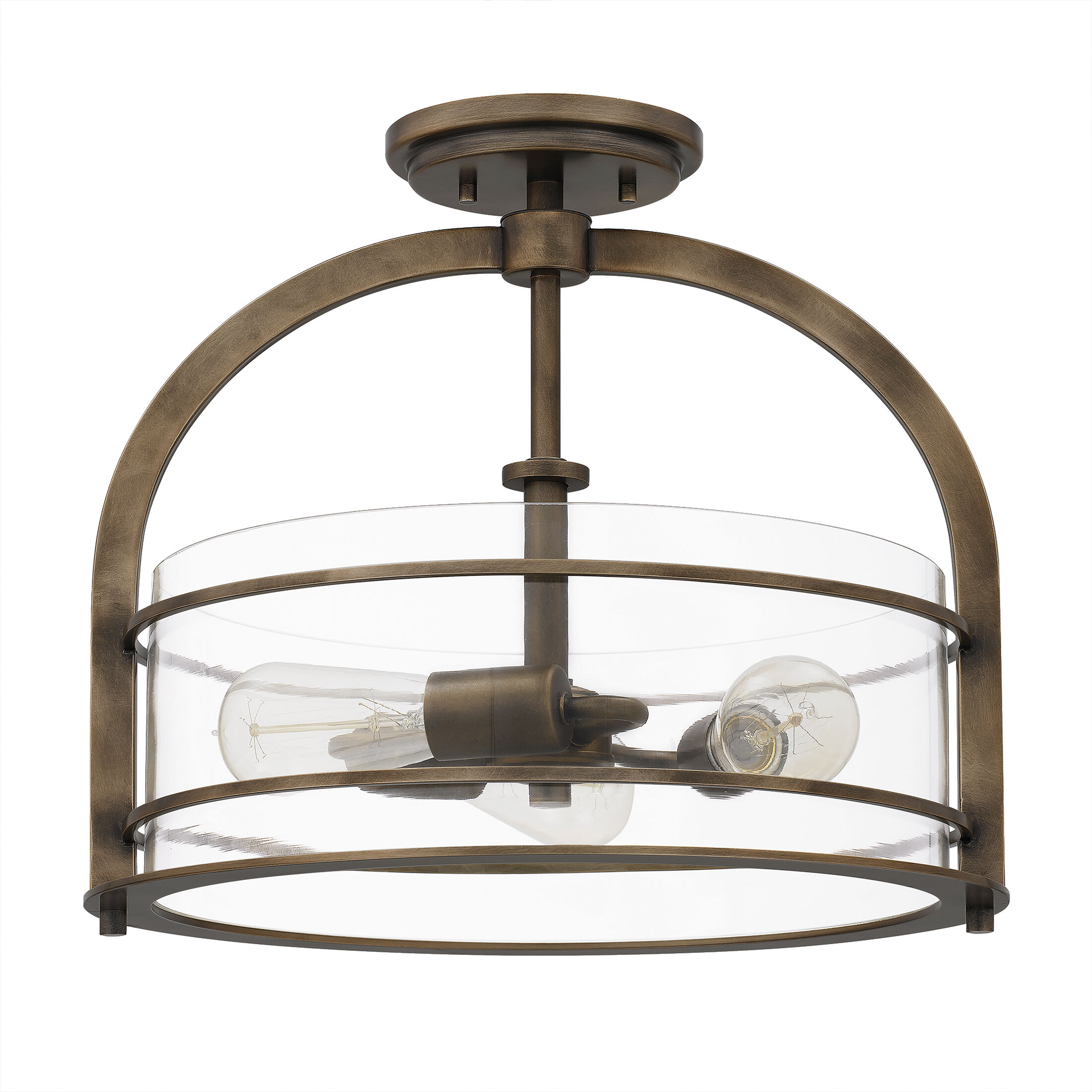 Toscana 3 Light 15.5 inch Statuary Bronze Semi-Flush Mount Ceiling Light