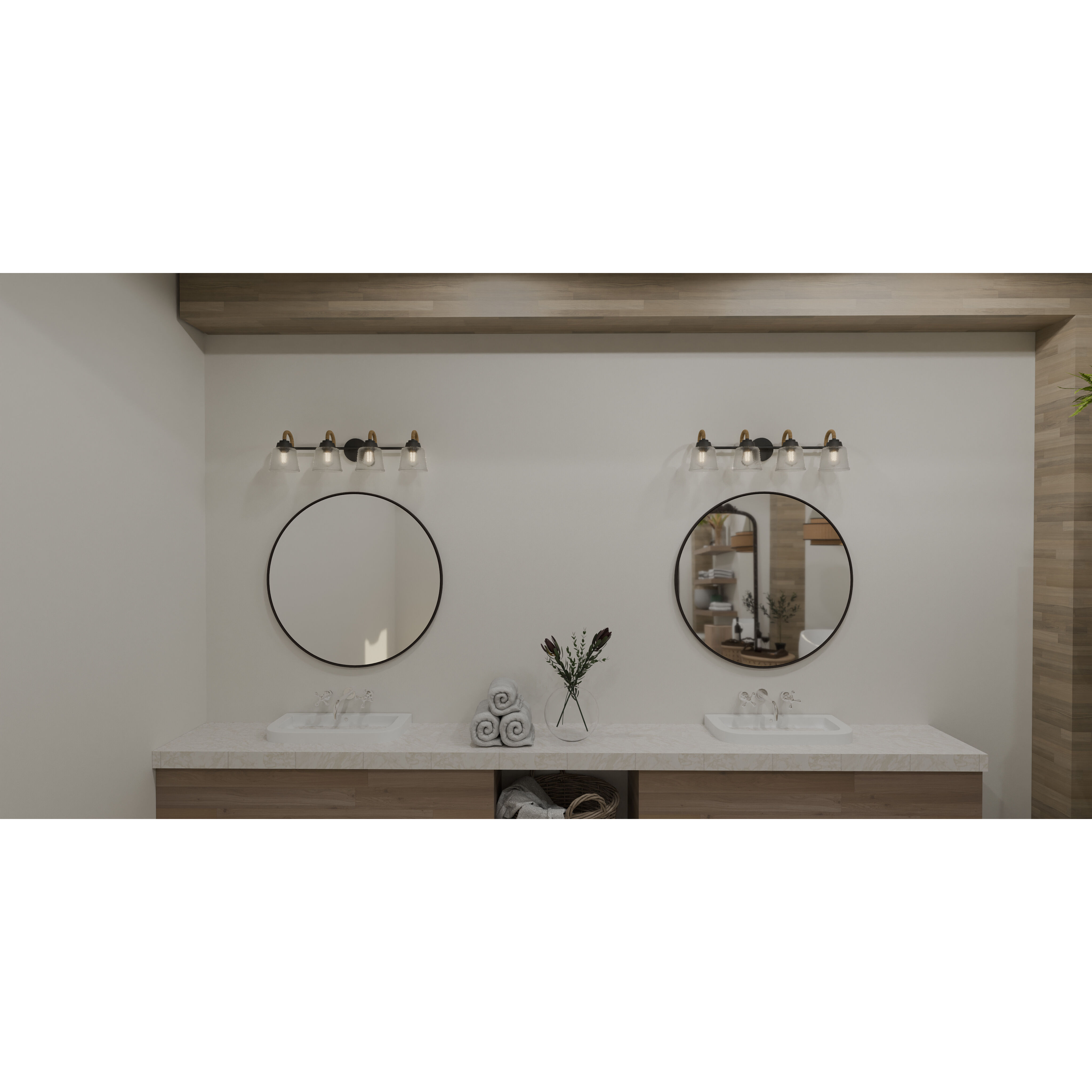 Seabreeze 4 Light 31 inch Matte Black Bath Light Wall Light, Extra Large