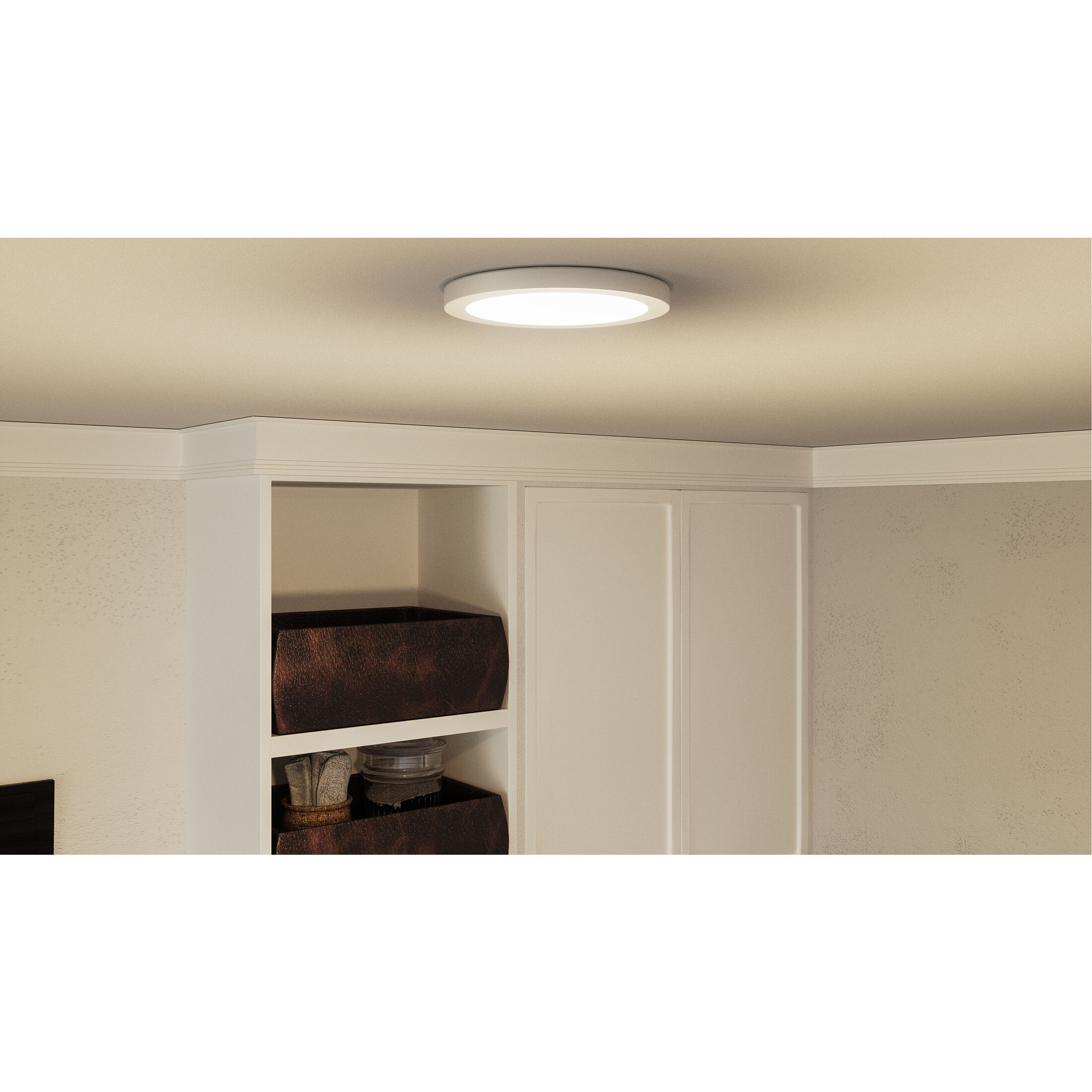 Outskirts LED 7.5 inch Fresco Flush Mount Ceiling Light in Italian Fresco
