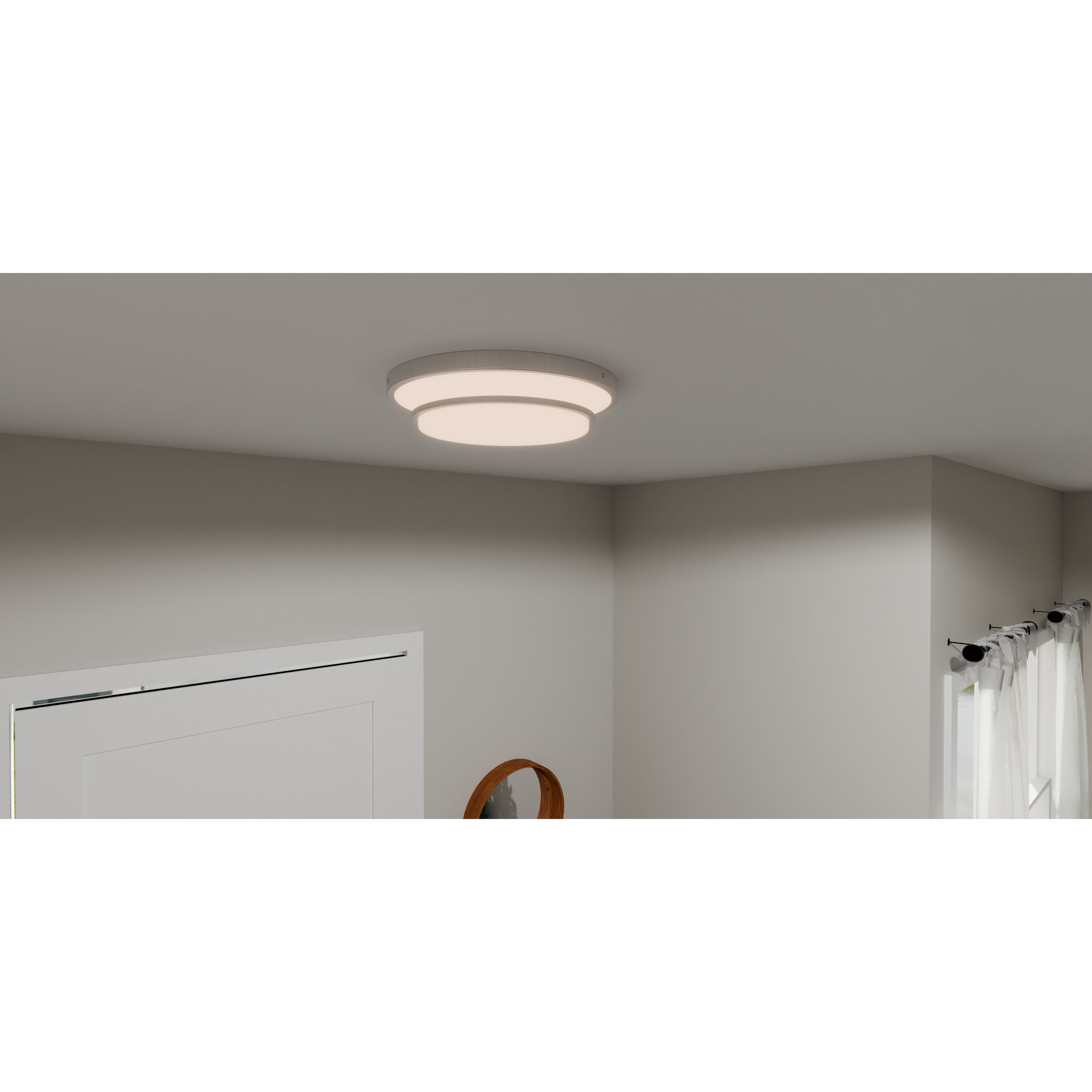 Cromwell 15 inch Brushed Nickel Flush Mount Ceiling Light