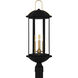 Crestfield 3 Light 28 inch Matte Black Outdoor Post Lantern, Large