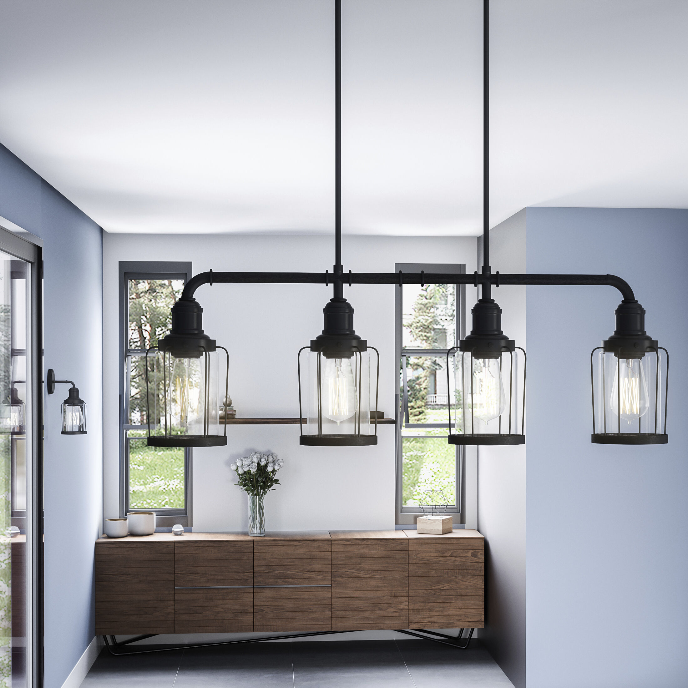 Quoizel LUD434EK Ludlow 4 Light 34 inch Earth Black Linear