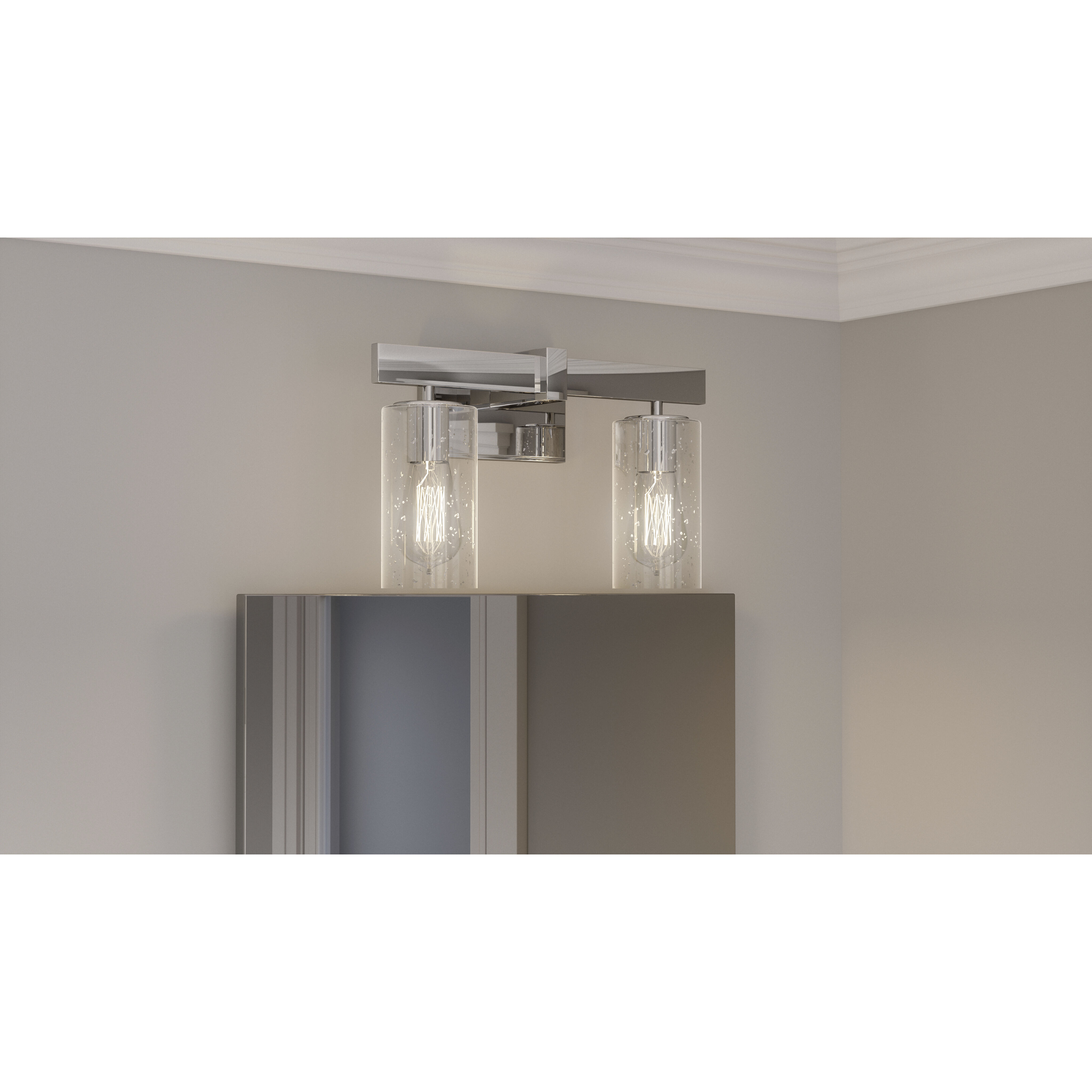 Kirby 2 Light 15 inch Polished Chrome Bath Light Wall Light, Medium