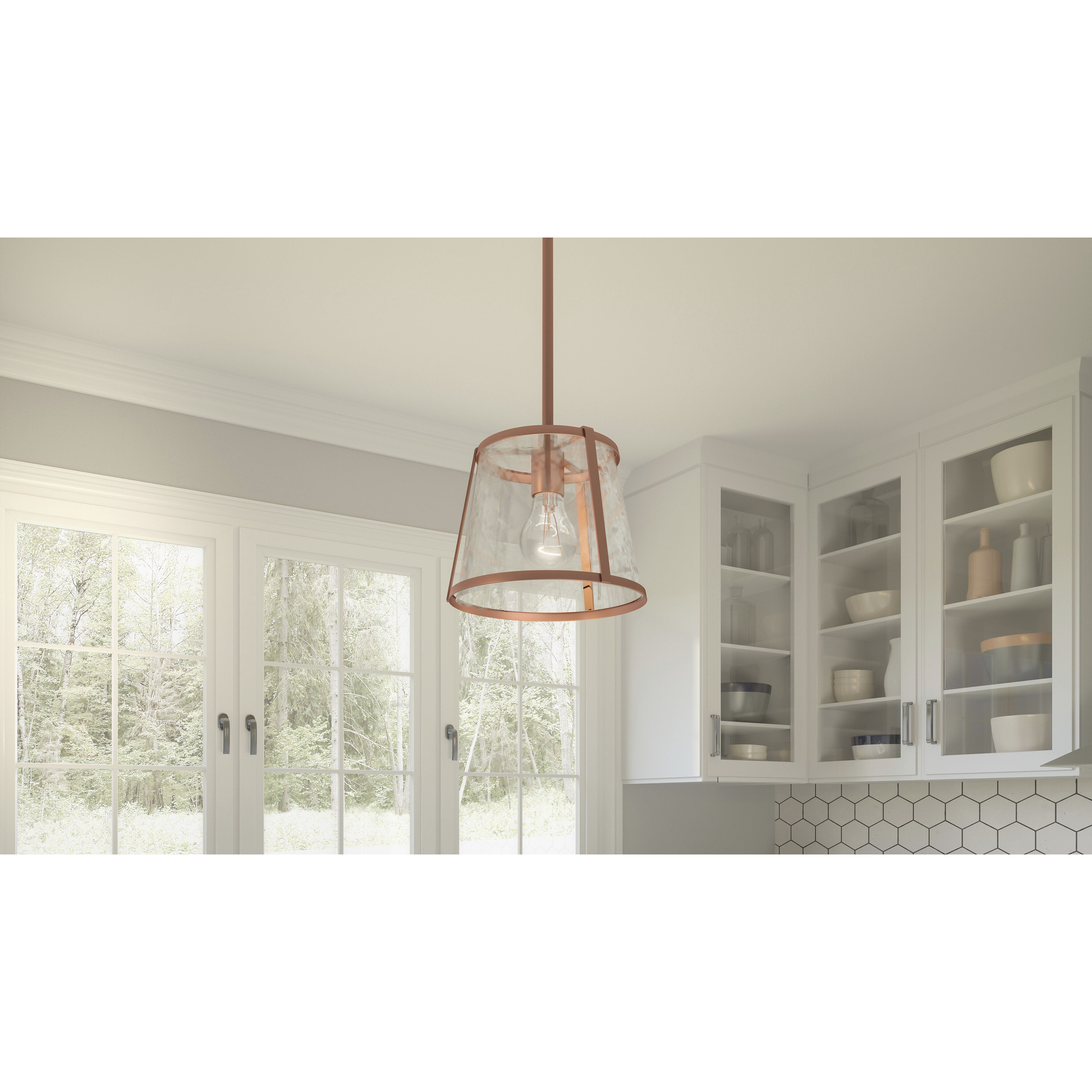 Labrant 1 Light 10.5 inch Matte Rose Gold Mini Pendant Ceiling Light