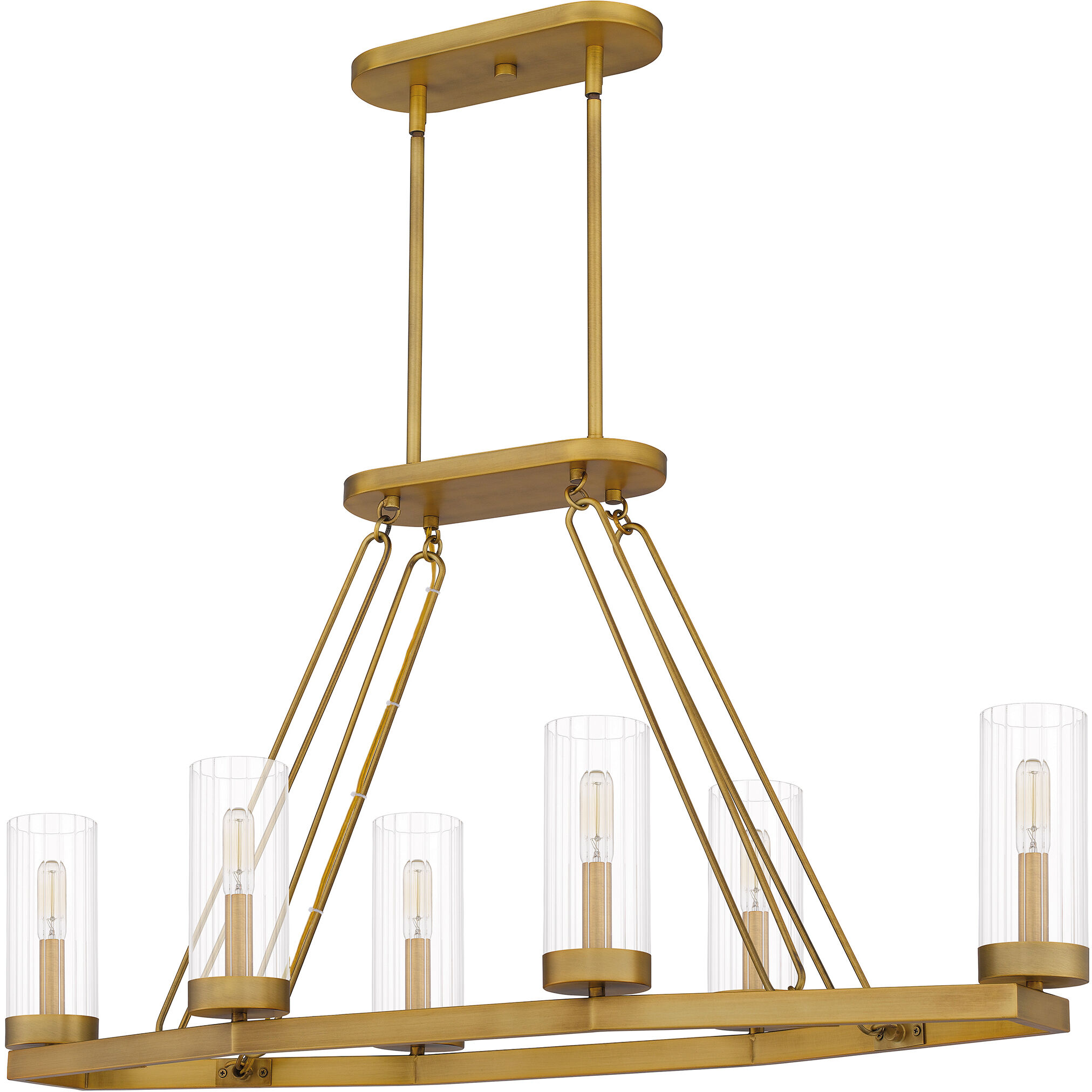 Valens 6 Light 40 inch Aged Brass Island Light Ceiling Light