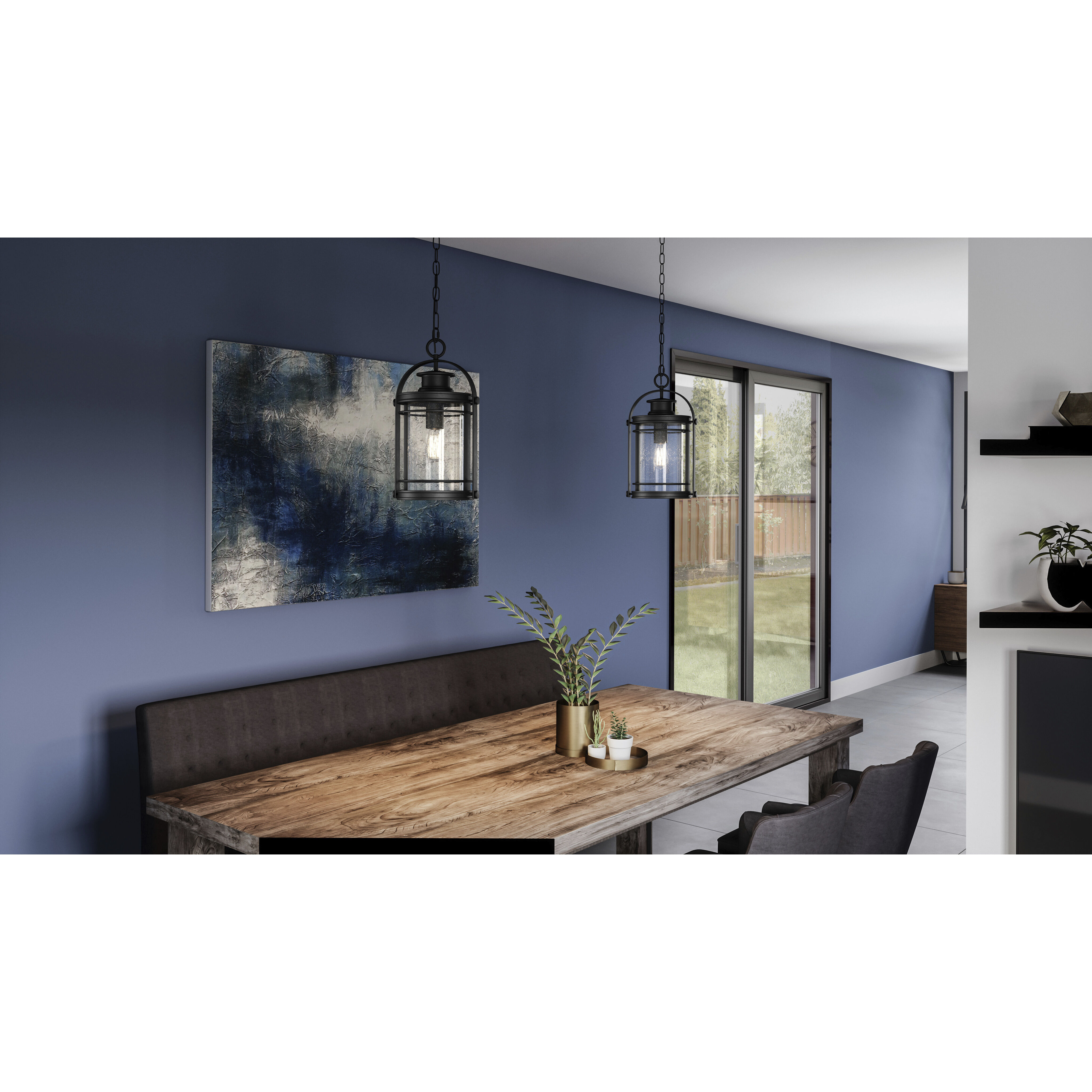 Booker 1 Light 11 inch Mystic Black Mini Pendant Ceiling Light, Small